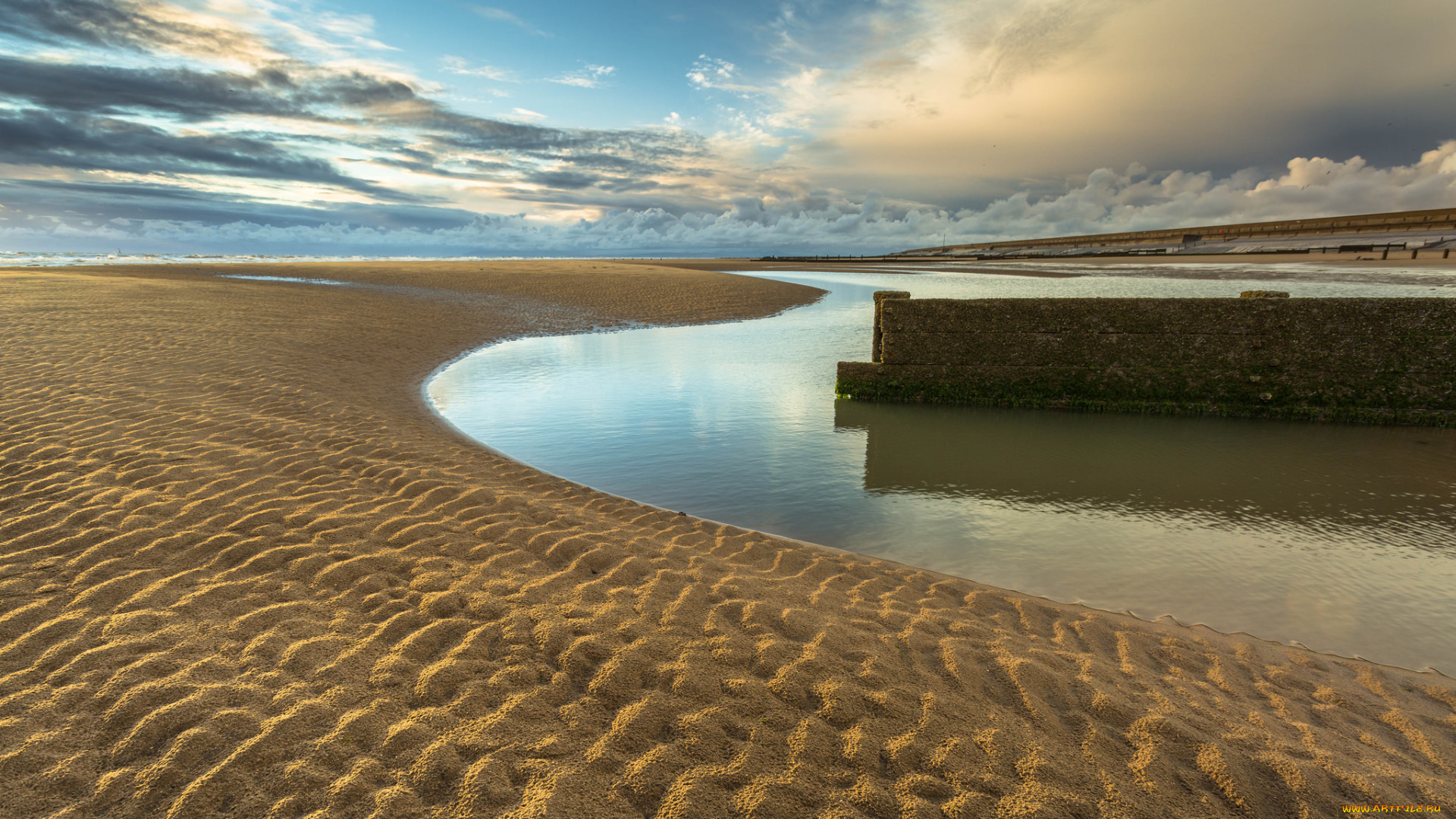 природа, побережье, пляж, дамба, вода