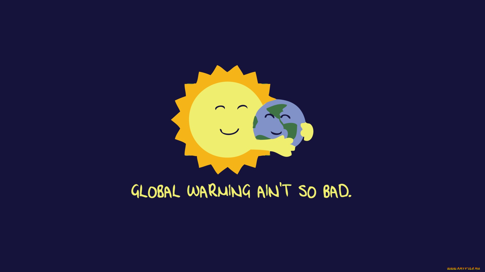 рисованные, минимализм, земля, солнце