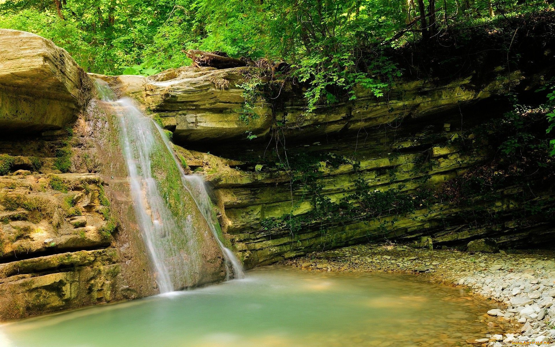 природа, водопады, поток