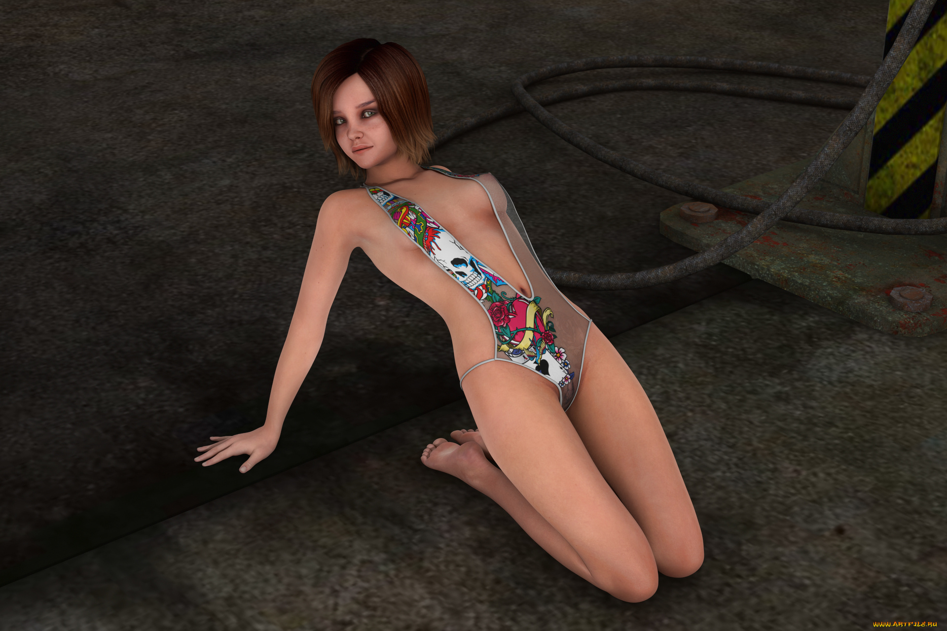 3д, графика, люди, , people, поза, взгляд, девушка