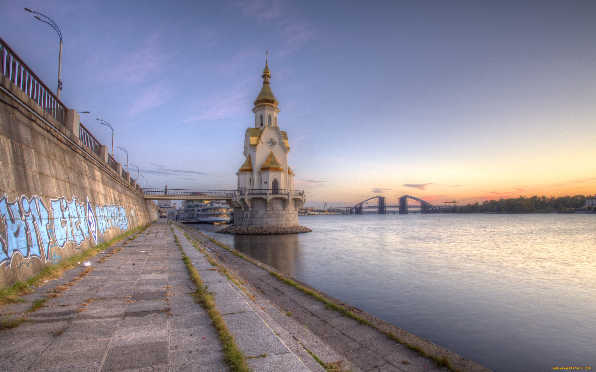 города, киев, , украина, днепр, храм, набережная