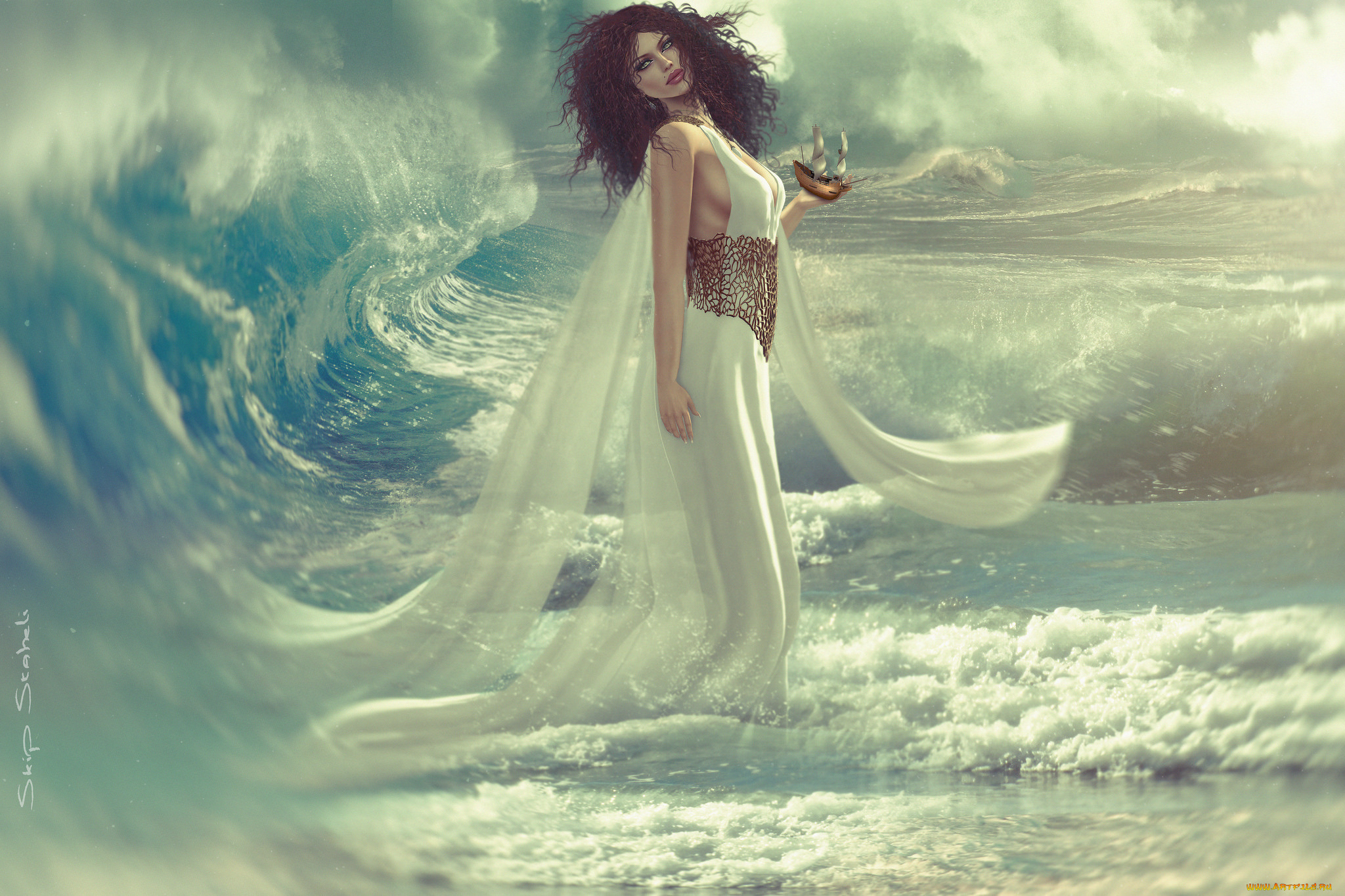 3д, графика, люди, , people, море