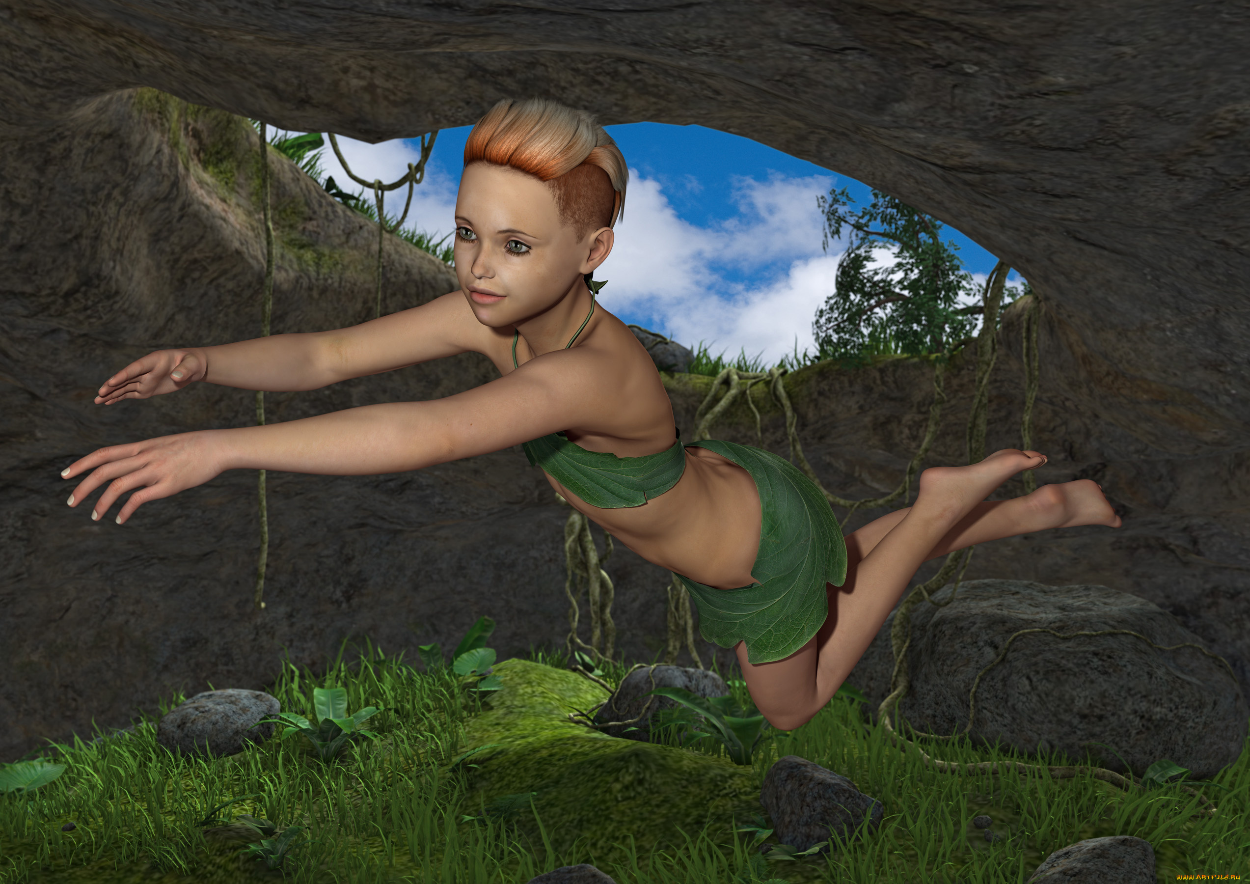 3д, графика, фантазия, , fantasy, полет, девушка