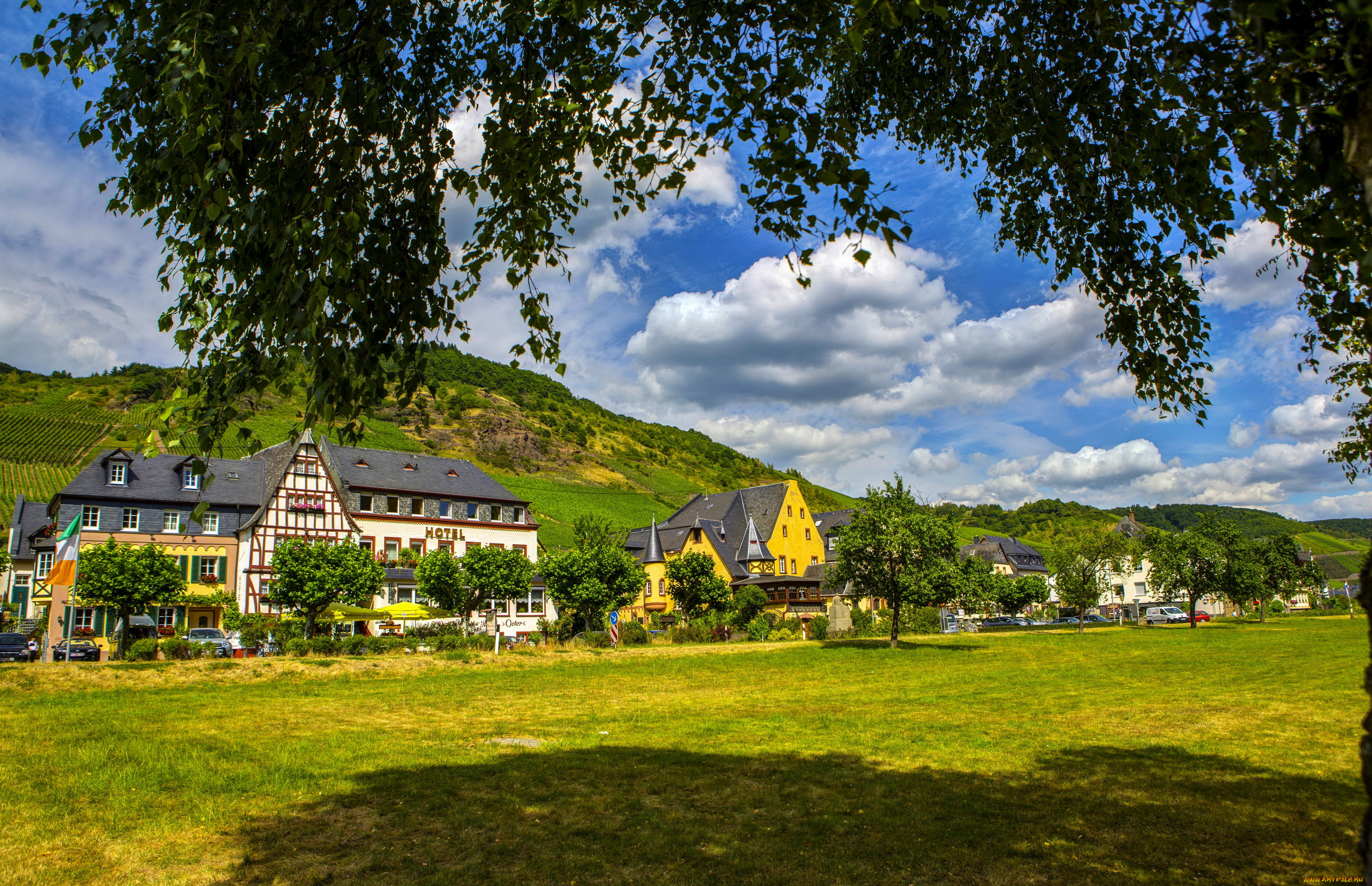 эдигер-эллер, германия, города, -, пейзажи, дома, германия, эдигер-эллер, улица, трава, пейзаж