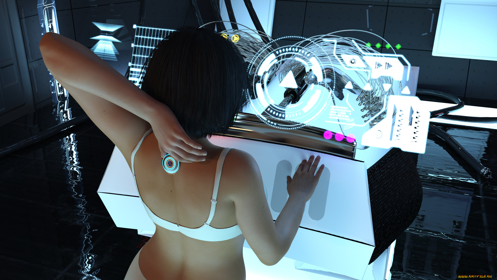 3д, графика, фантазия, , fantasy, девушка, взгляд, фон