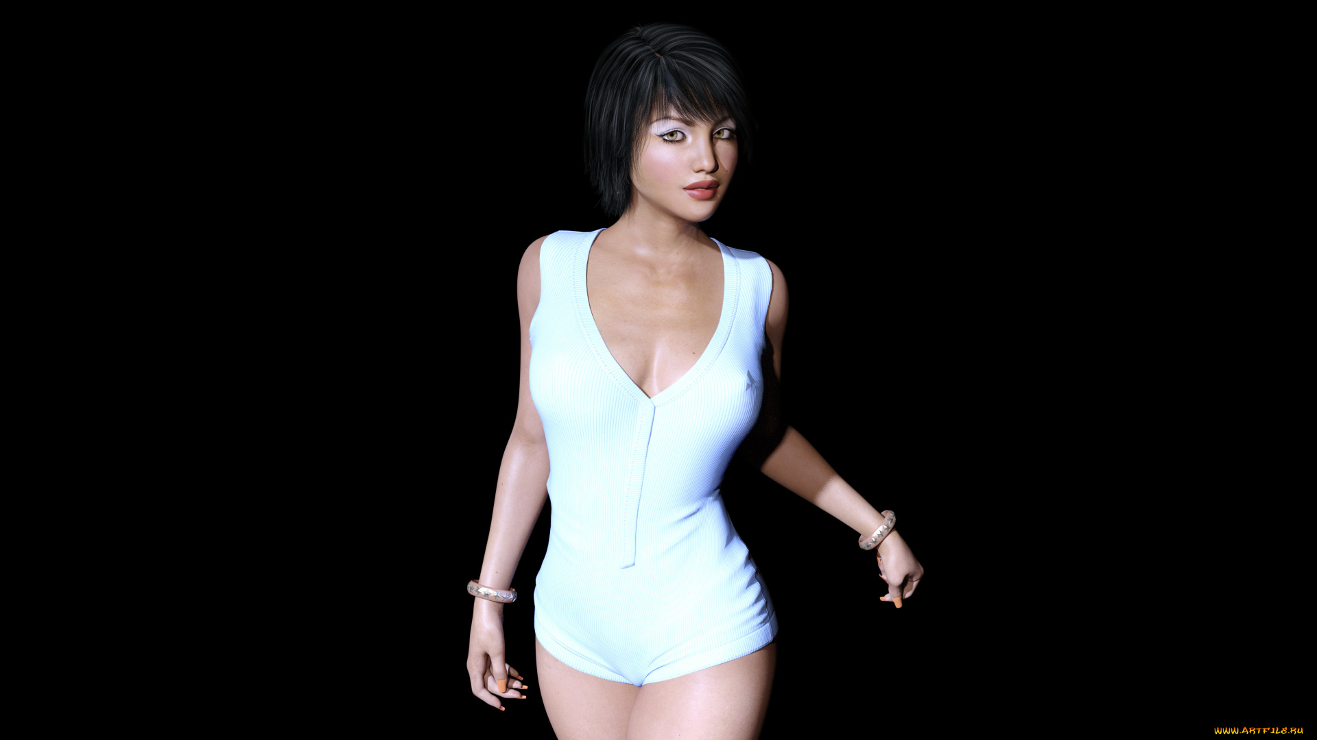 3д, графика, люди, , people, девушка, взгляд, фон