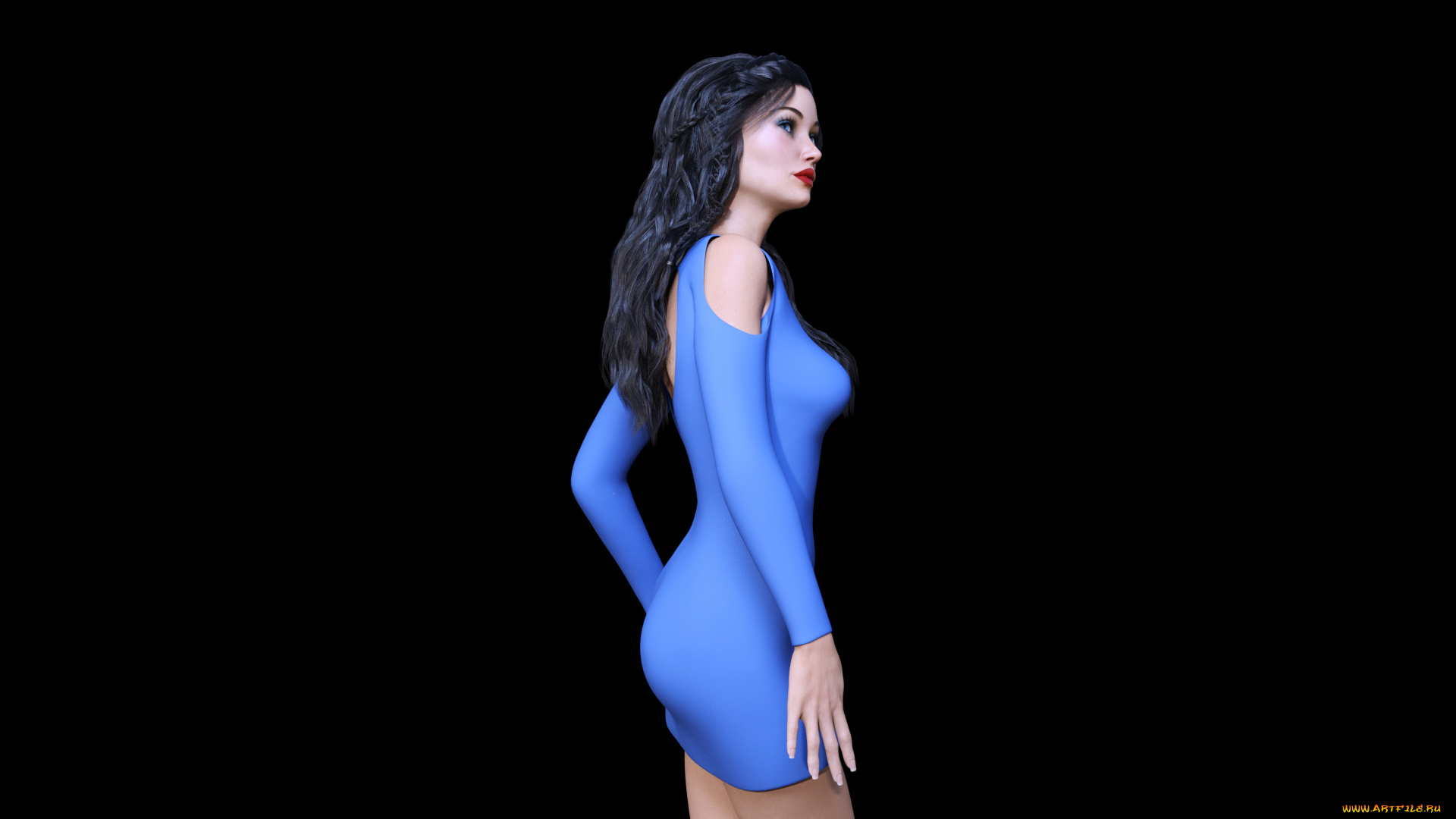 3д, графика, люди, , people, девушка, взгляд, фон