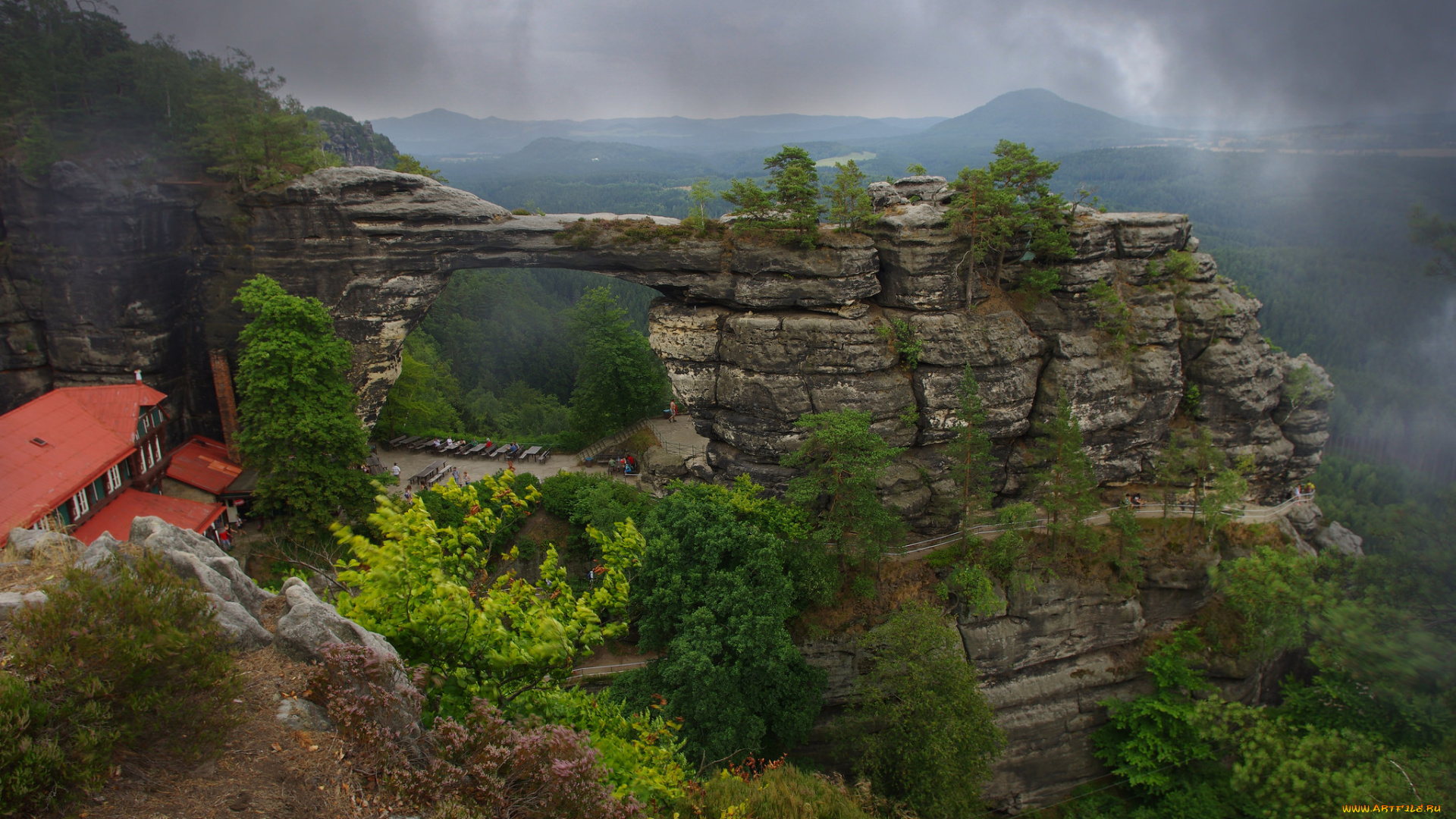 города, -, пейзажи, ущелье