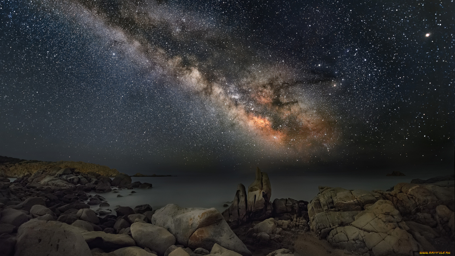 млечный, путь, космос, галактики, туманности, звезды, небо