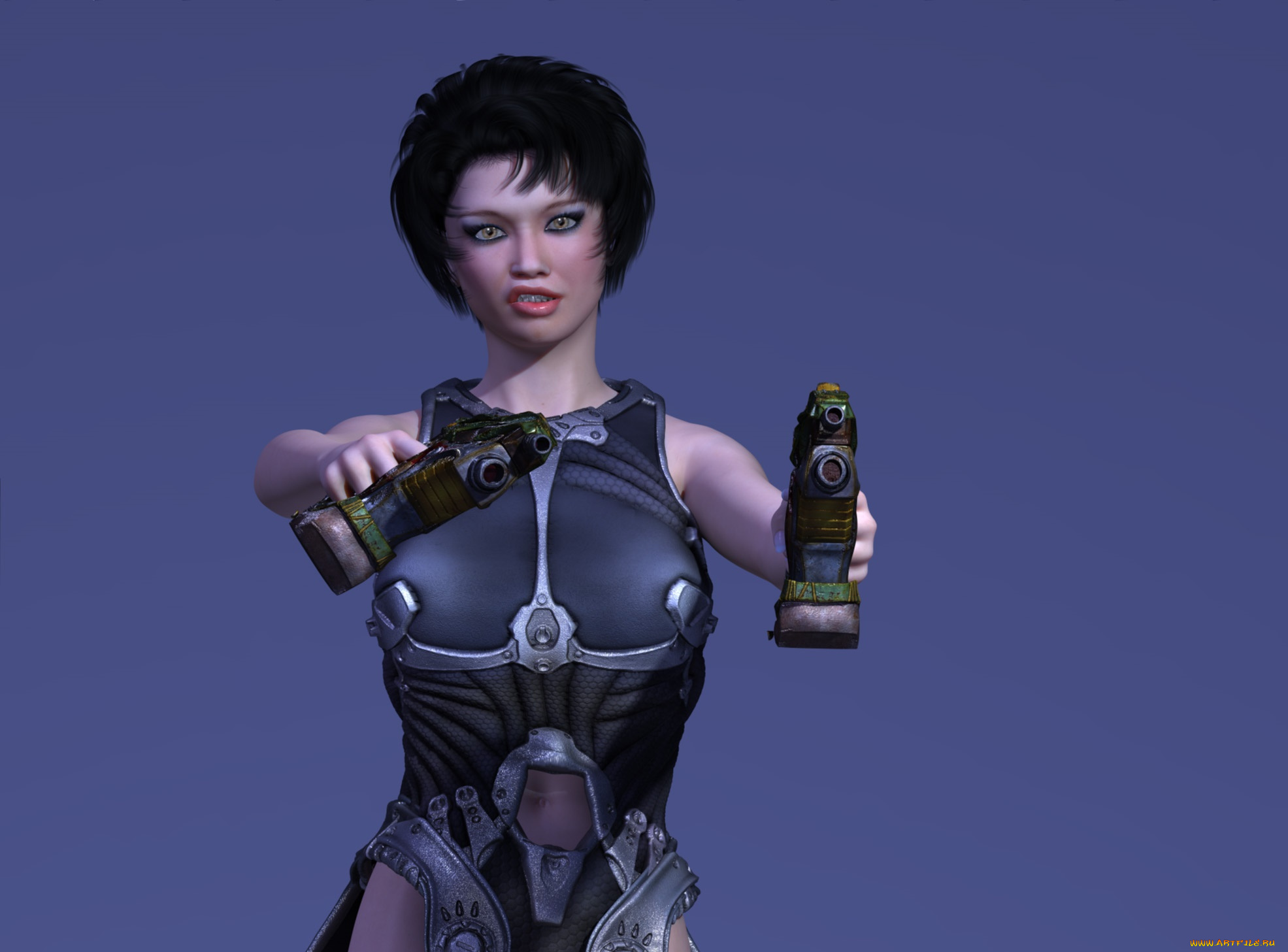 3д, графика, фантазия, , fantasy, девушка, взгляд, фон, оружие