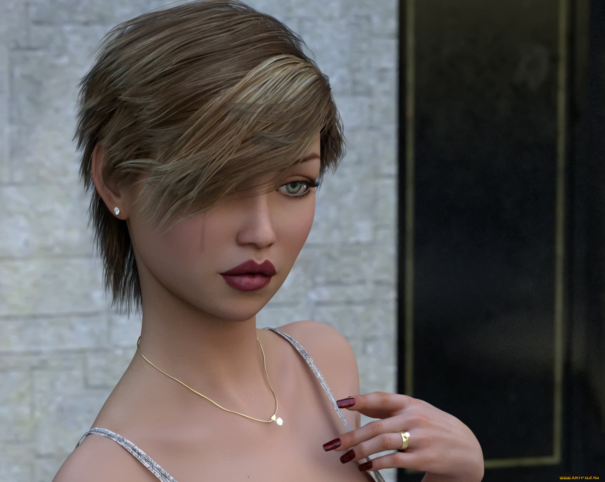 3д, графика, портрет, , portraits, девушка, взгляд, фон