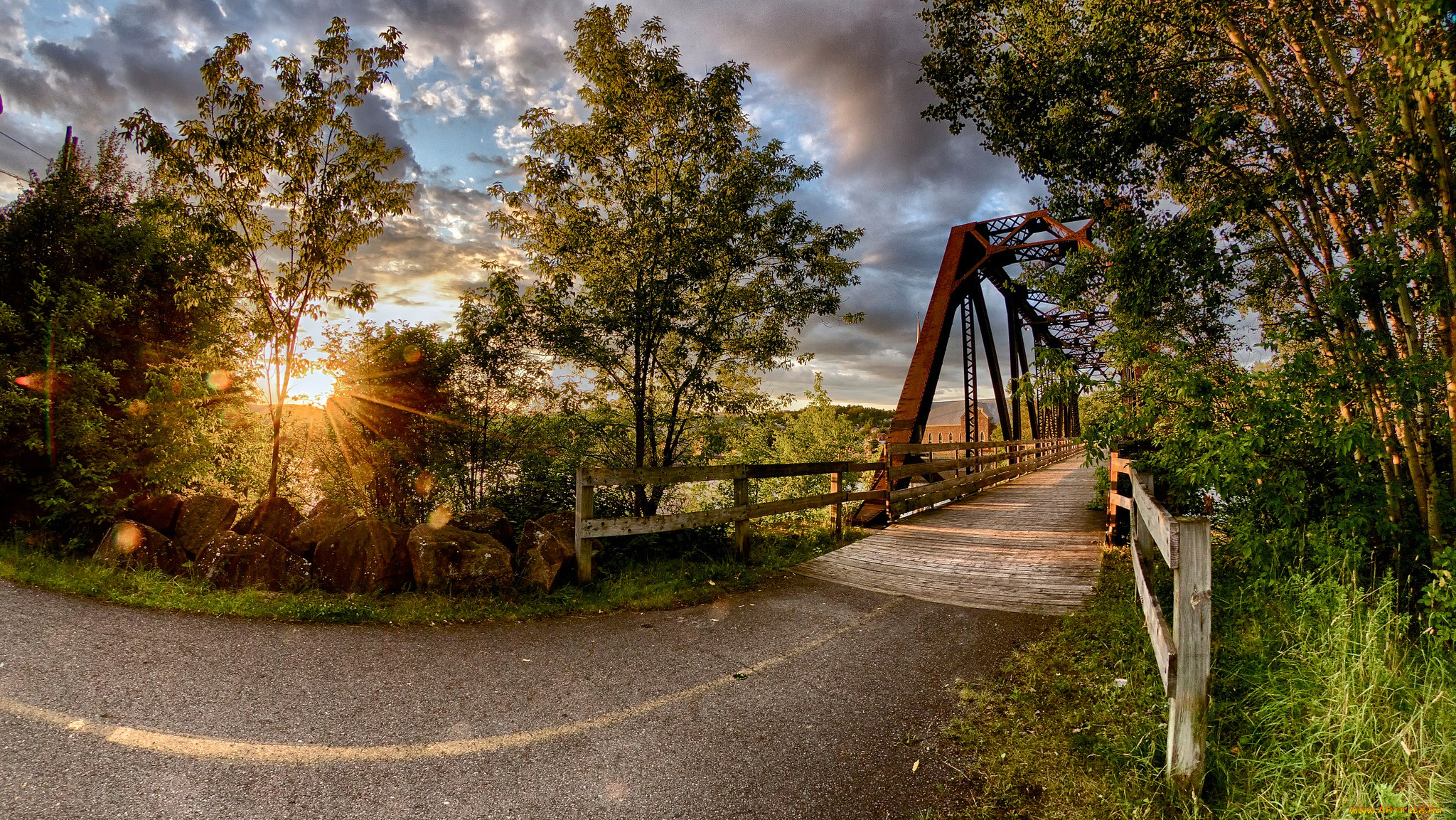 природа, дороги, рассвет