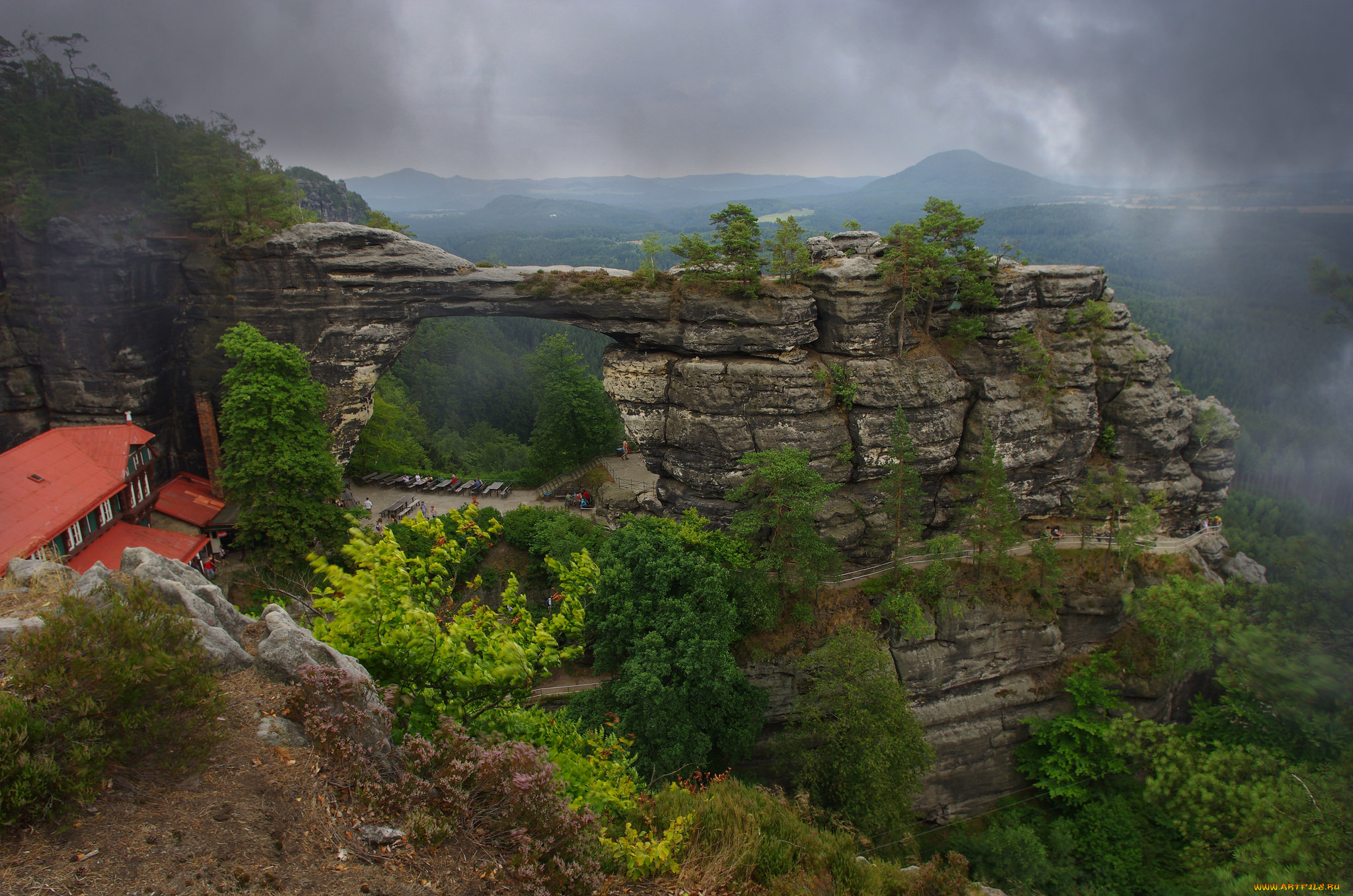 города, -, пейзажи, ущелье