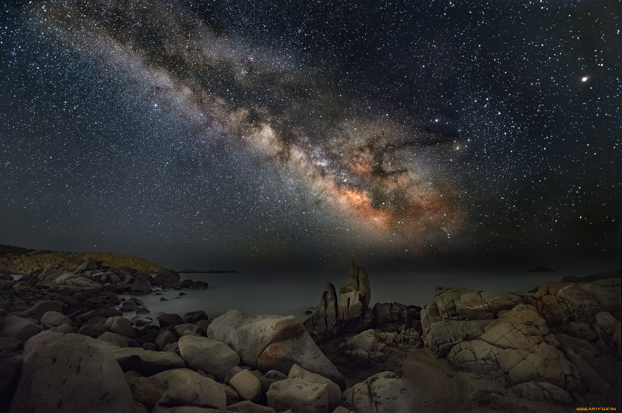 млечный, путь, космос, галактики, туманности, звезды, небо