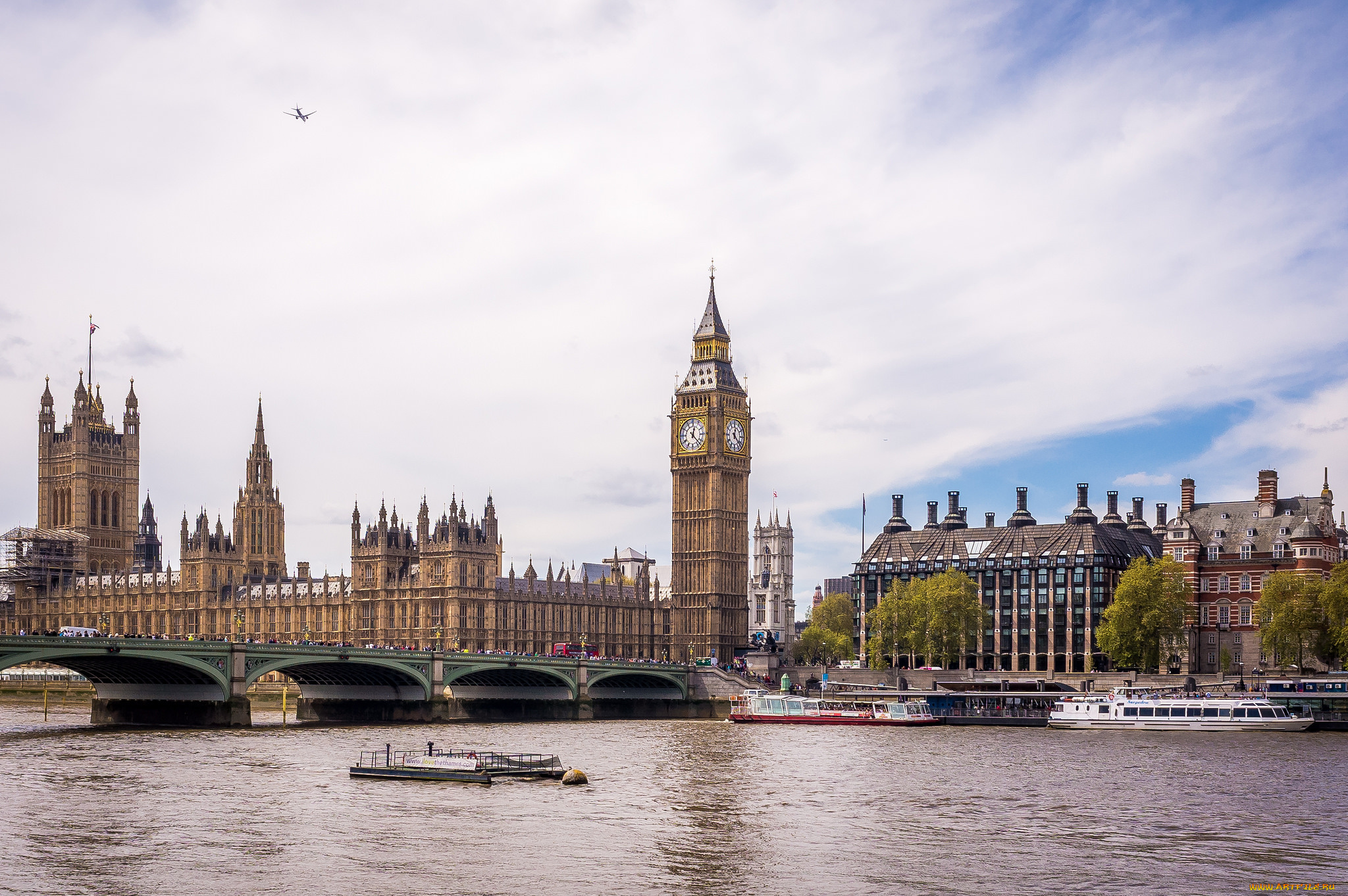 города, лондон, , великобритания, река, мост