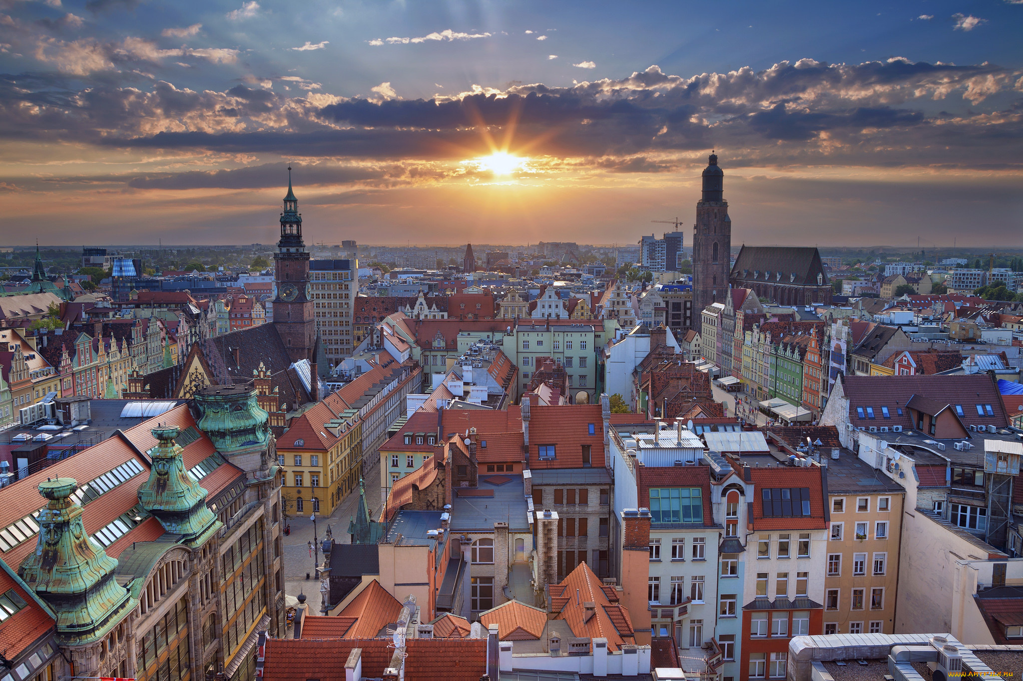 wroclaw, , poland, города, варшава, , польша, панорама