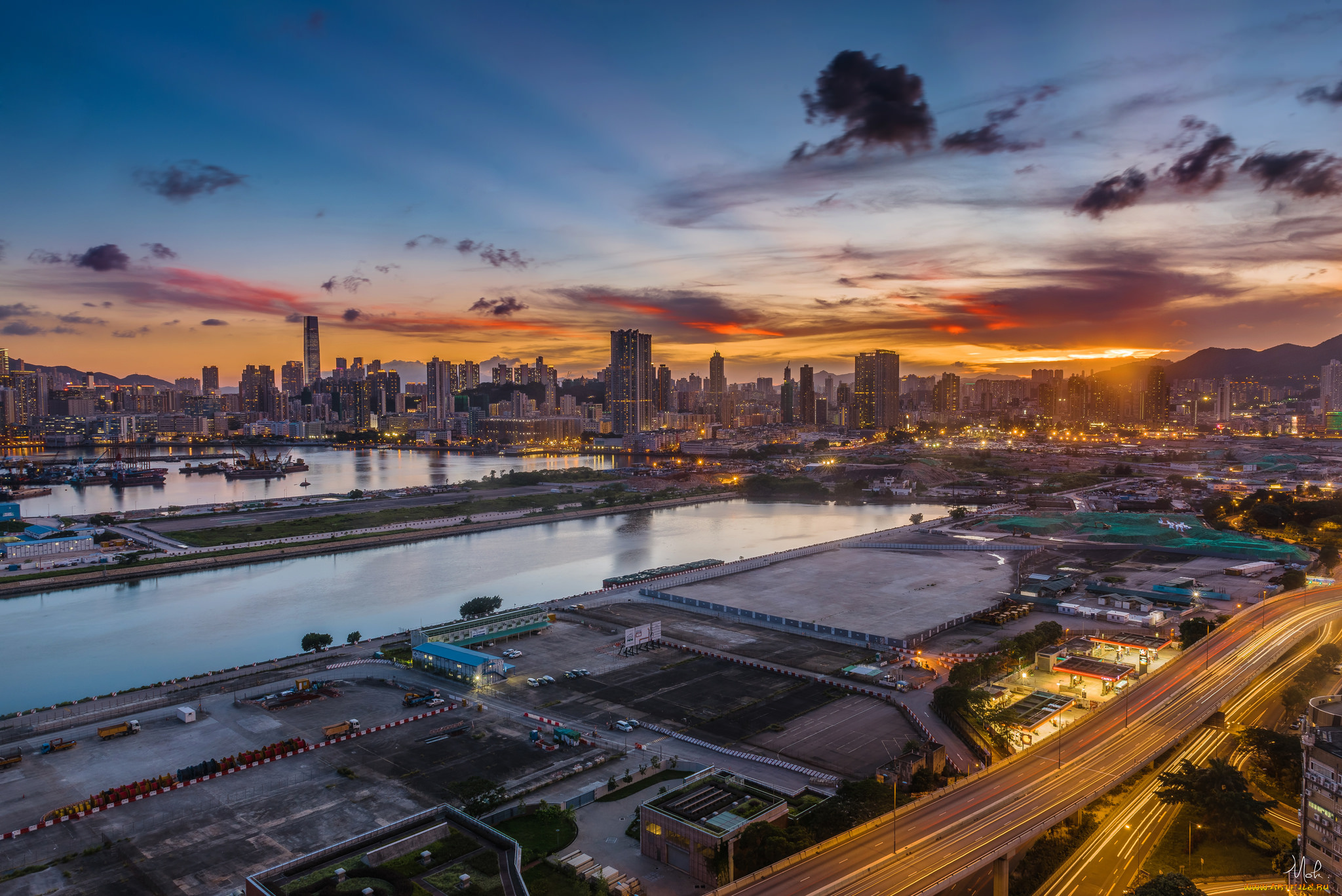 города, -, панорамы, рассвет