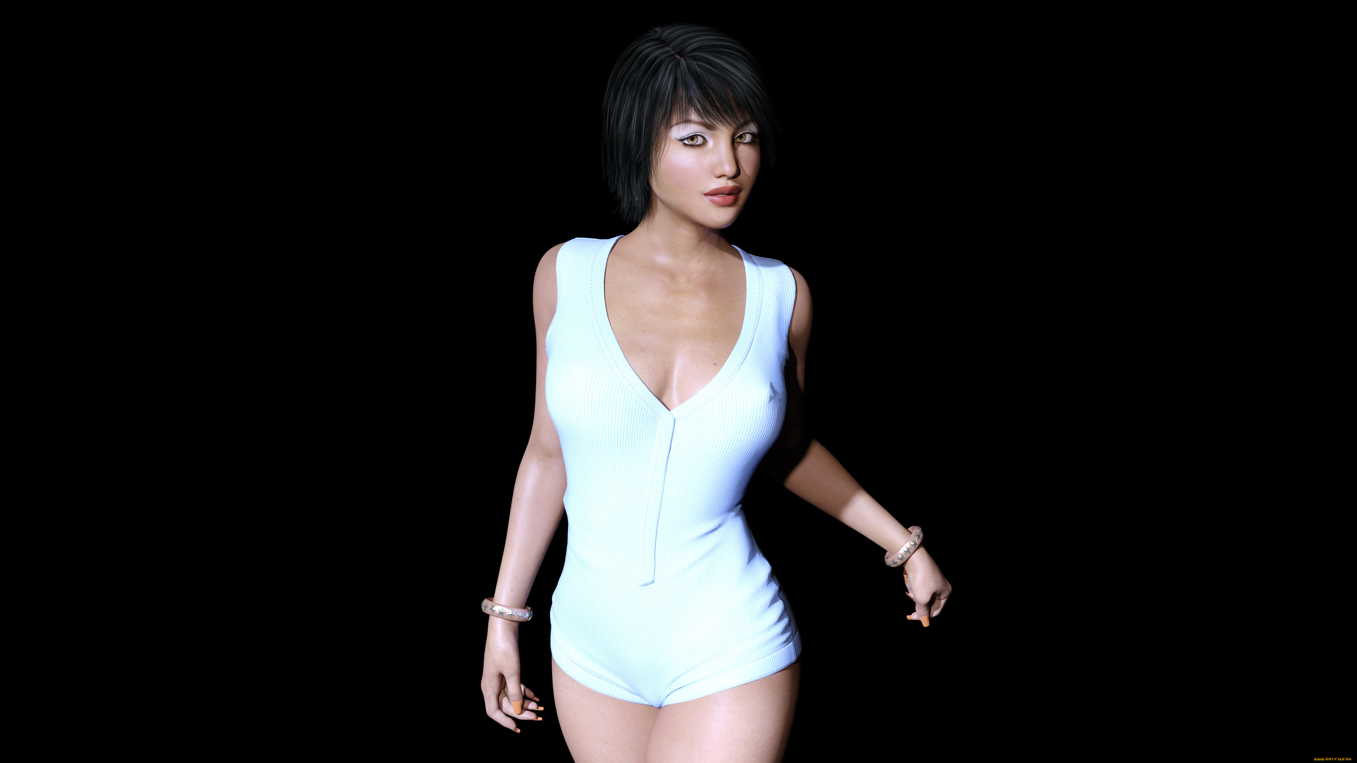 3д, графика, люди, , people, девушка, взгляд, фон