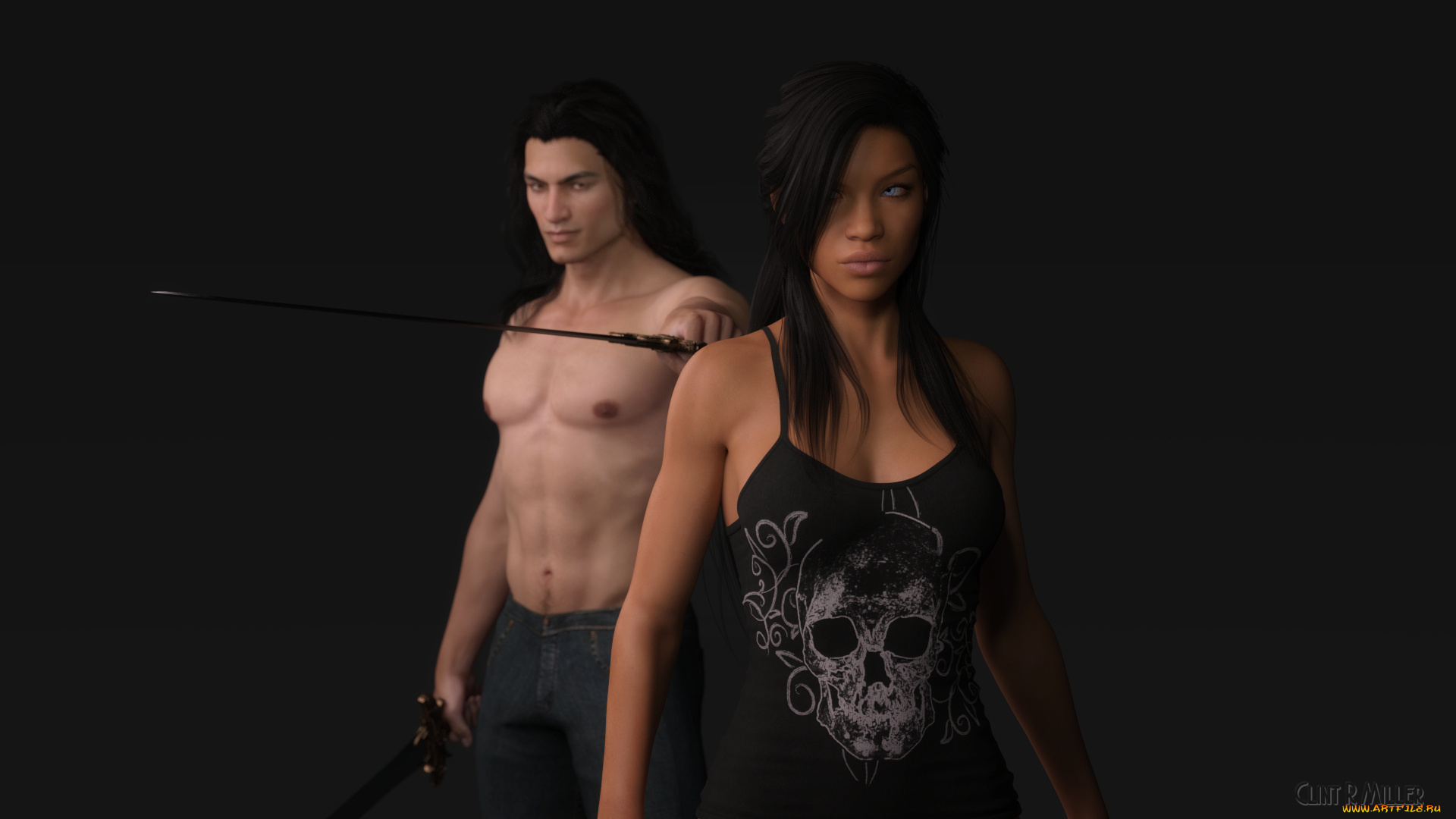 3д, графика, люди, , people, девушка, фон, взгляд