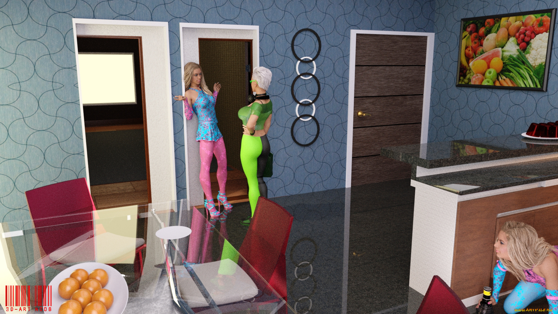 3д, графика, люди, , people, взгляд, девушки, фон