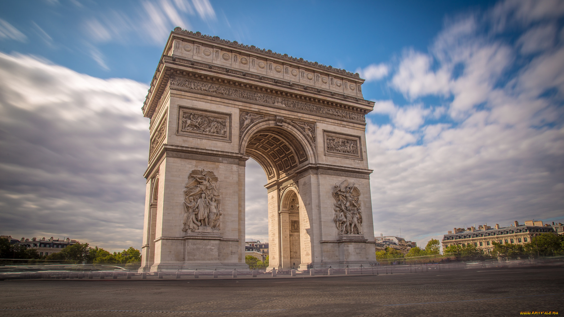 arc, de, triomphe, города, париж, , франция, арка, площадь