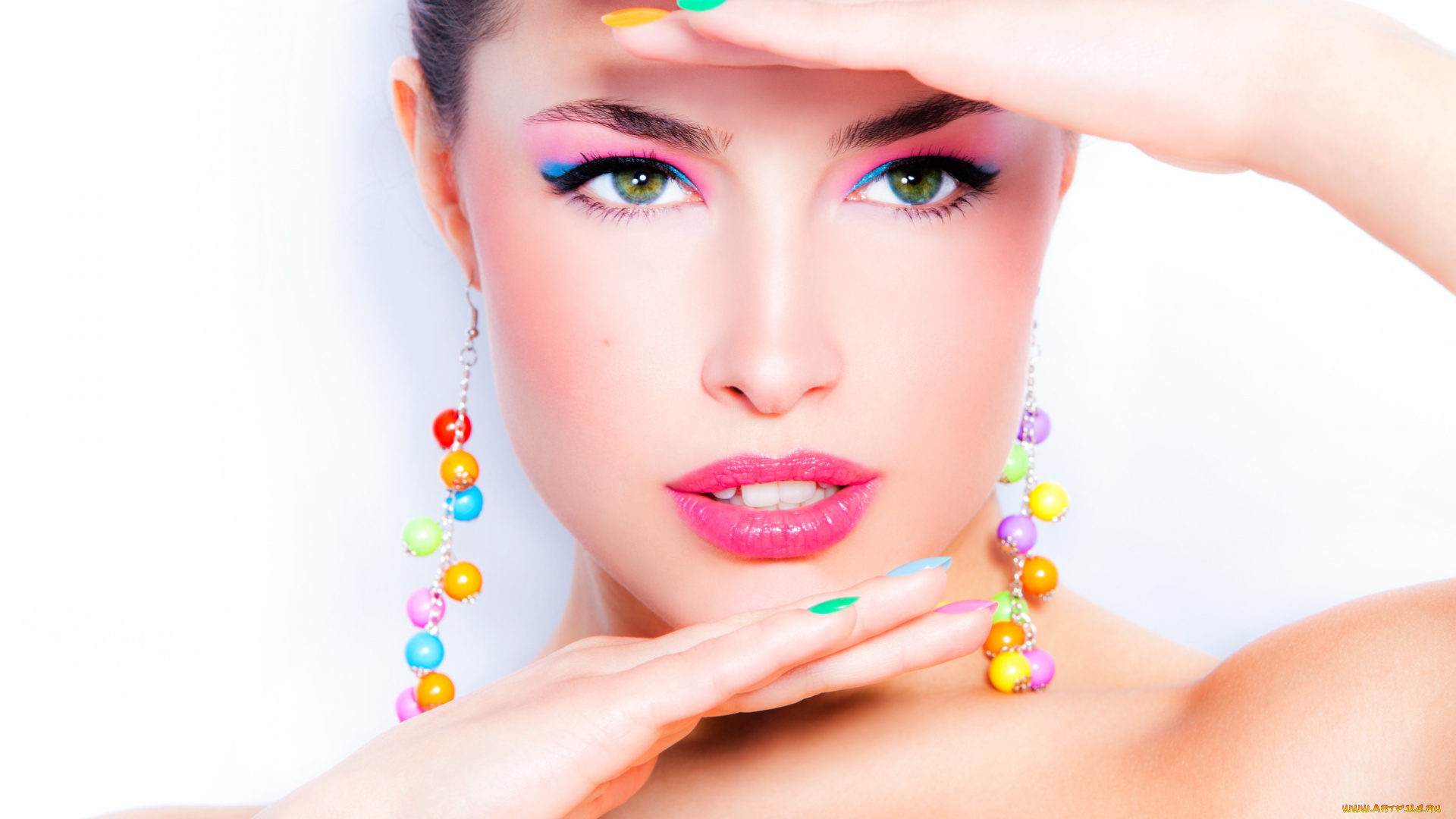 девушки, -unsort, , лица, , портреты, model, hands, pose, female, makeup