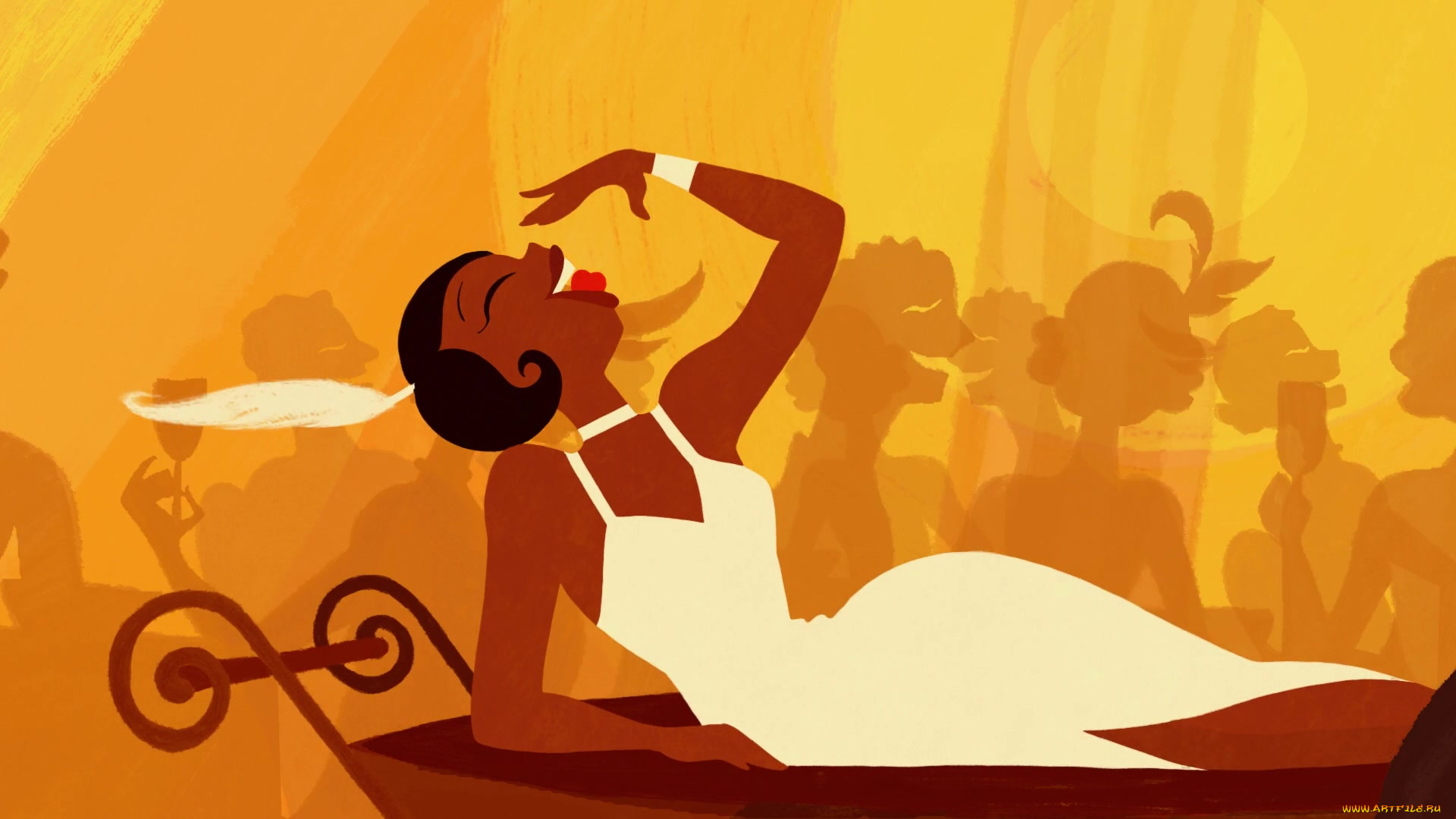 мультфильмы, the, princess, and, the, frog, перо, девушка