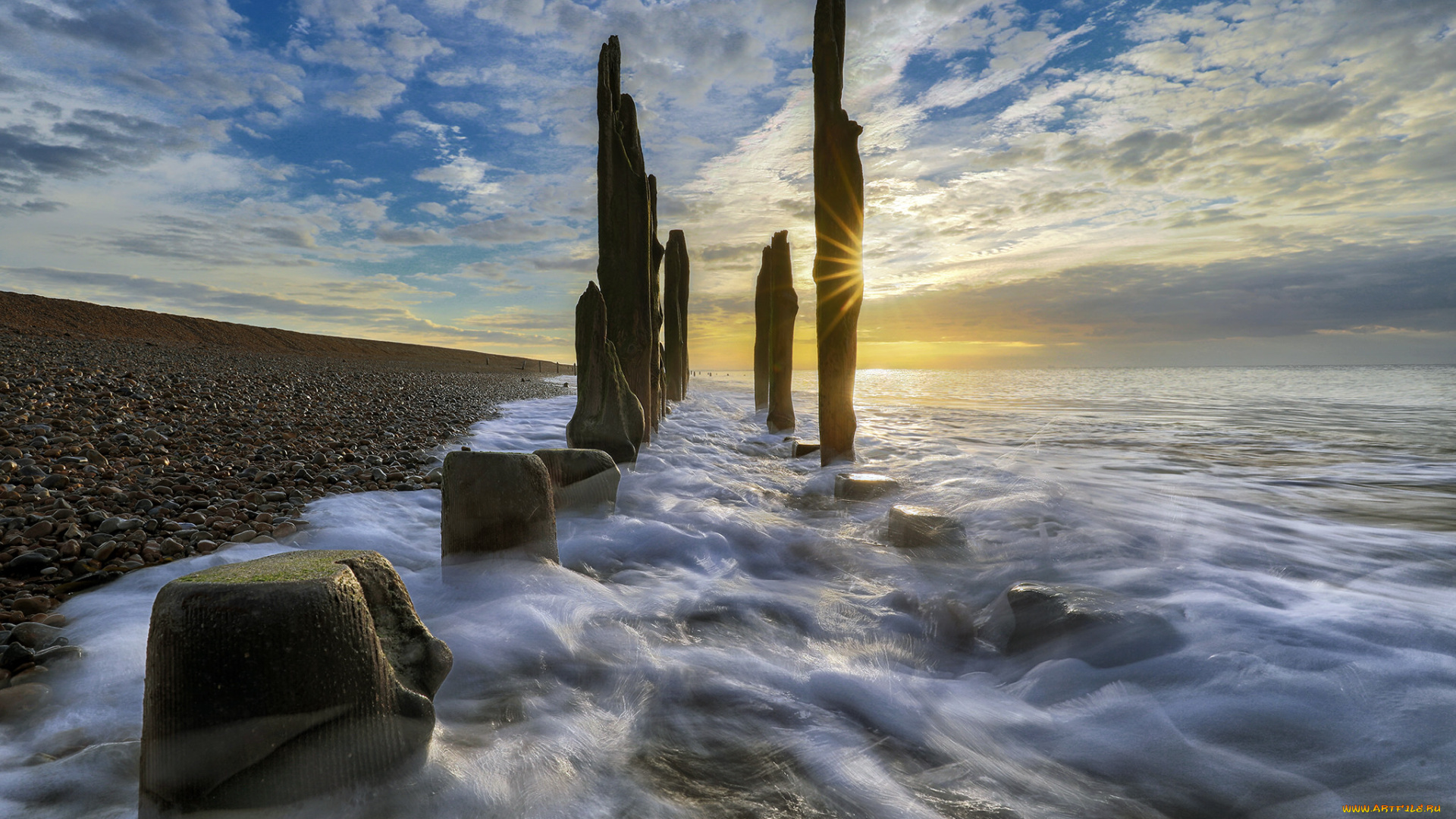 природа, побережье, простор