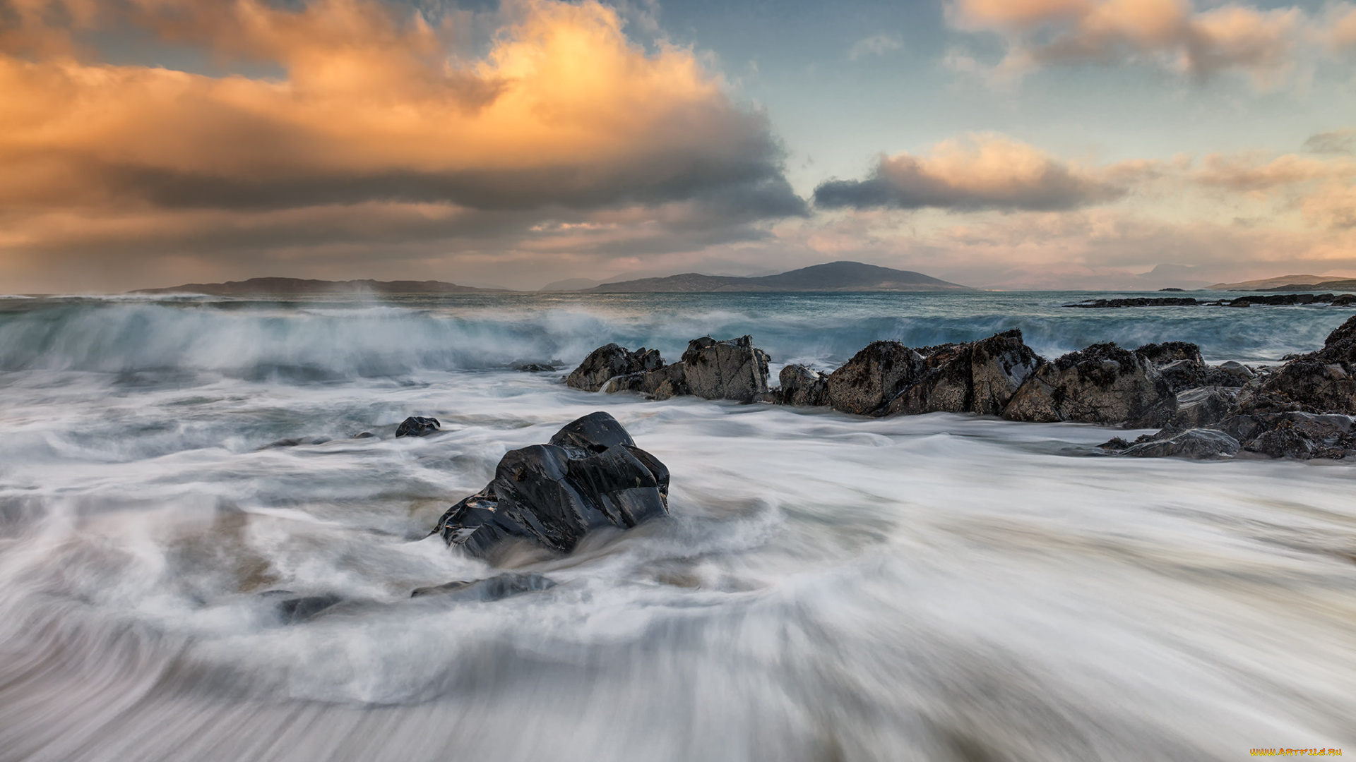 природа, побережье, простор