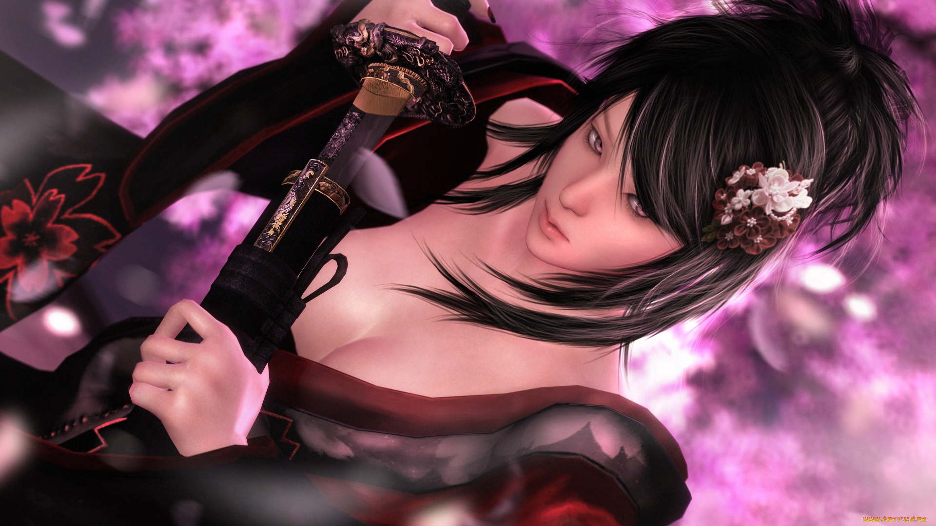 видео, игры, ~~~другое~~~, sakura, no, hana, by, sculp2, garry's, mod, меч, девушка