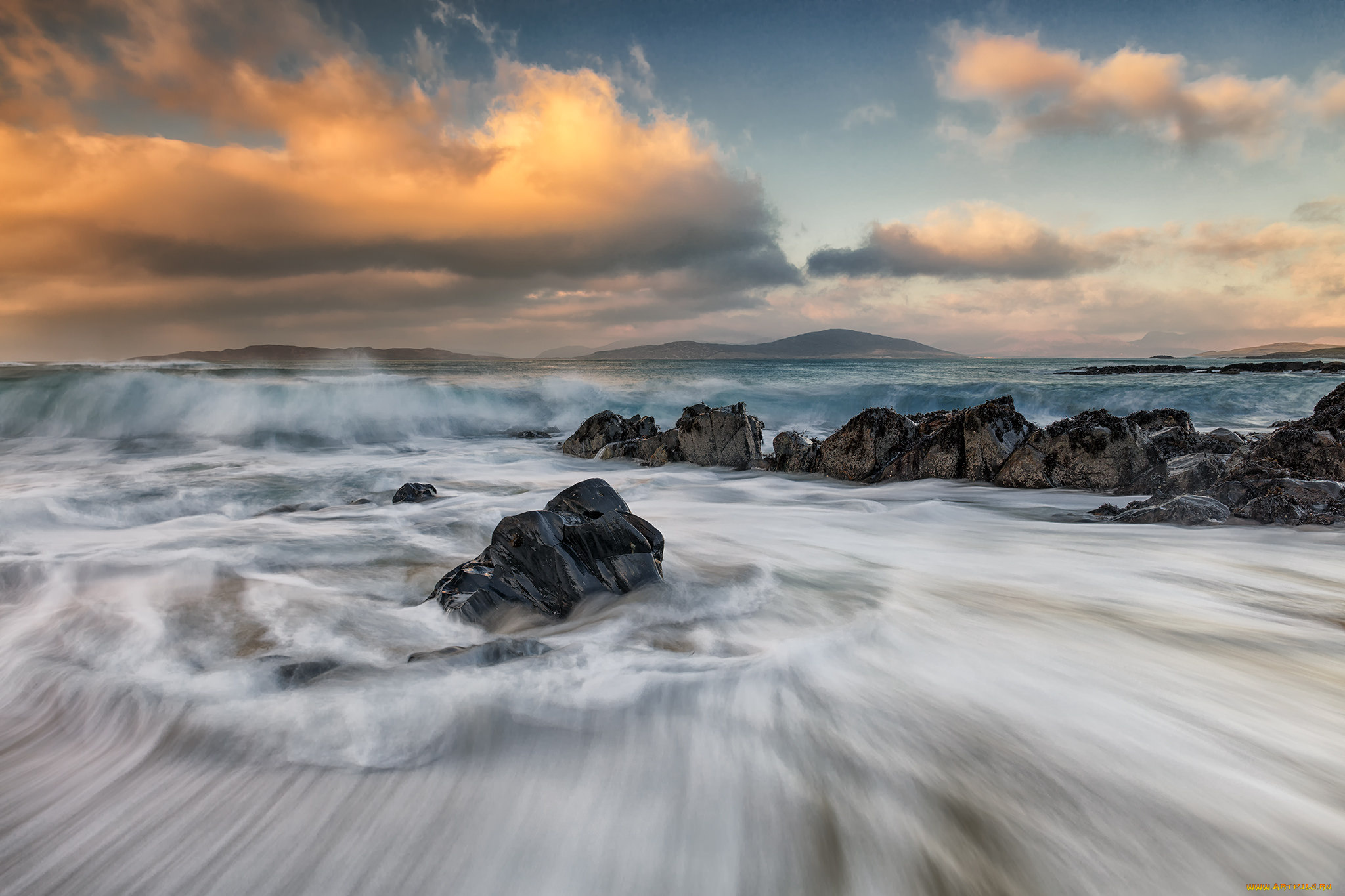 природа, побережье, простор