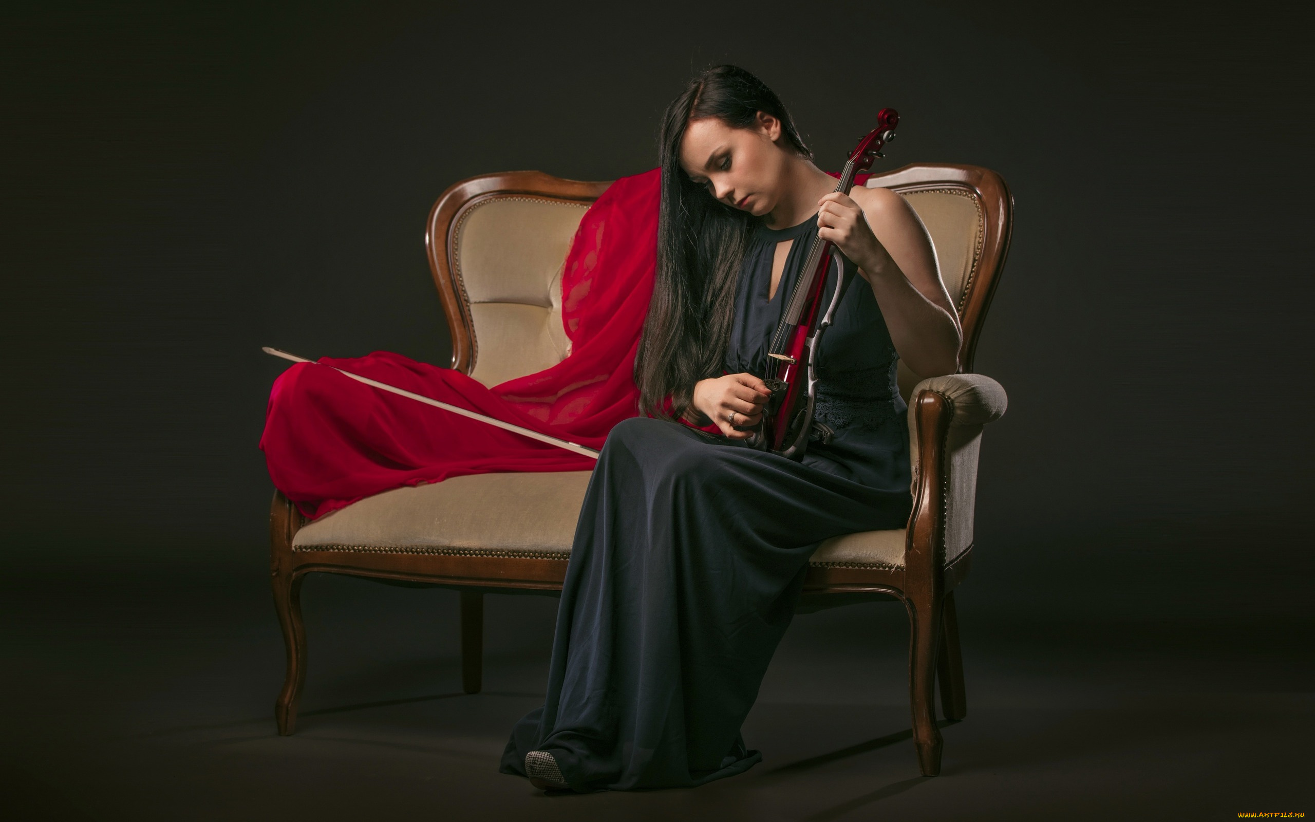 музыка, -, другое, скрипка, девушка