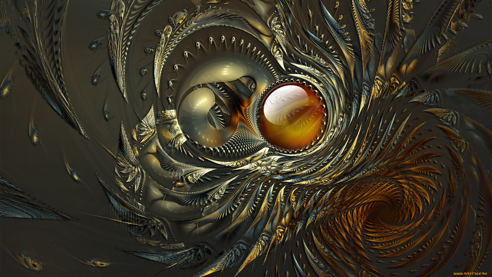 3д, графика, абстракция, , abstract, сфера, перья, изгибы