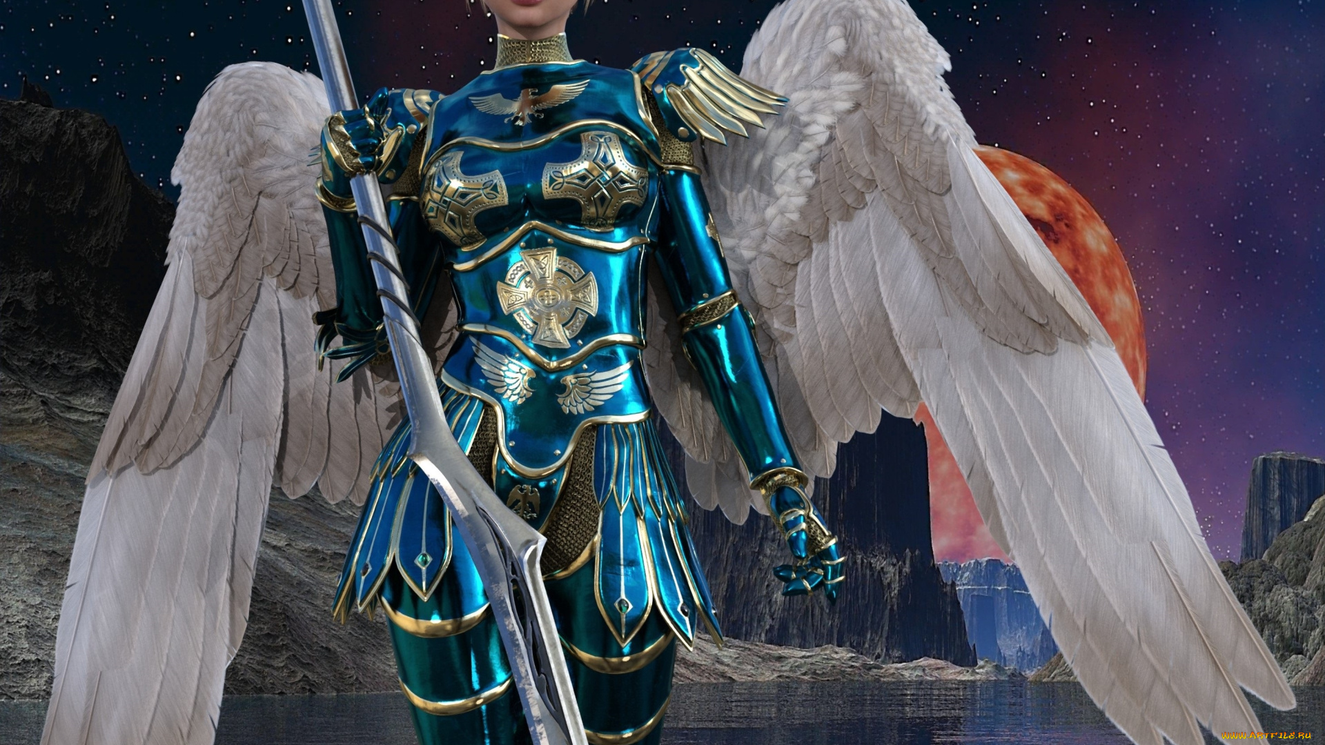 3д, графика, ангел, , angel, фон, взгляд, девушка