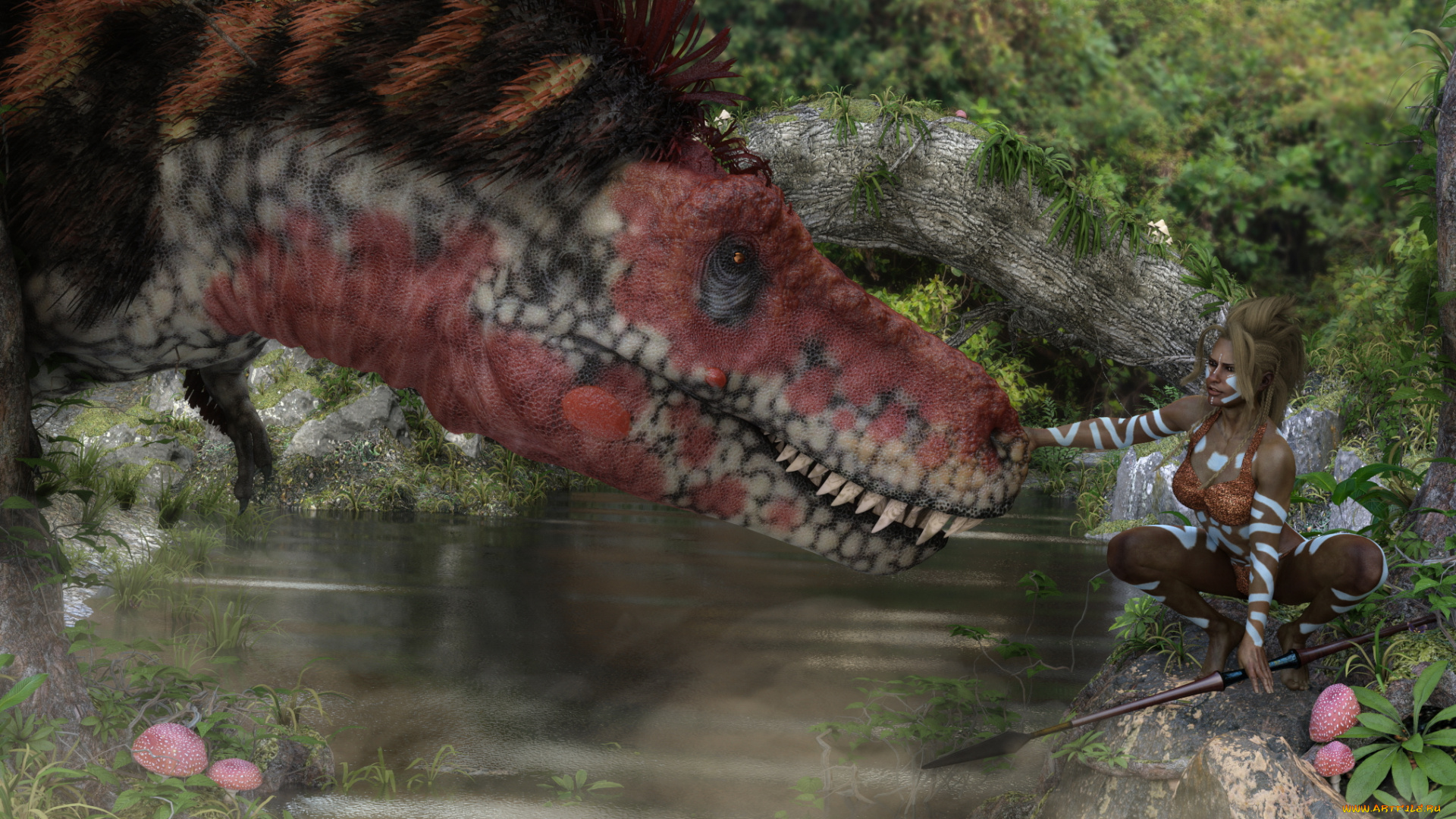 3д, графика, фантазия, , fantasy, фон, взгляд, девушка