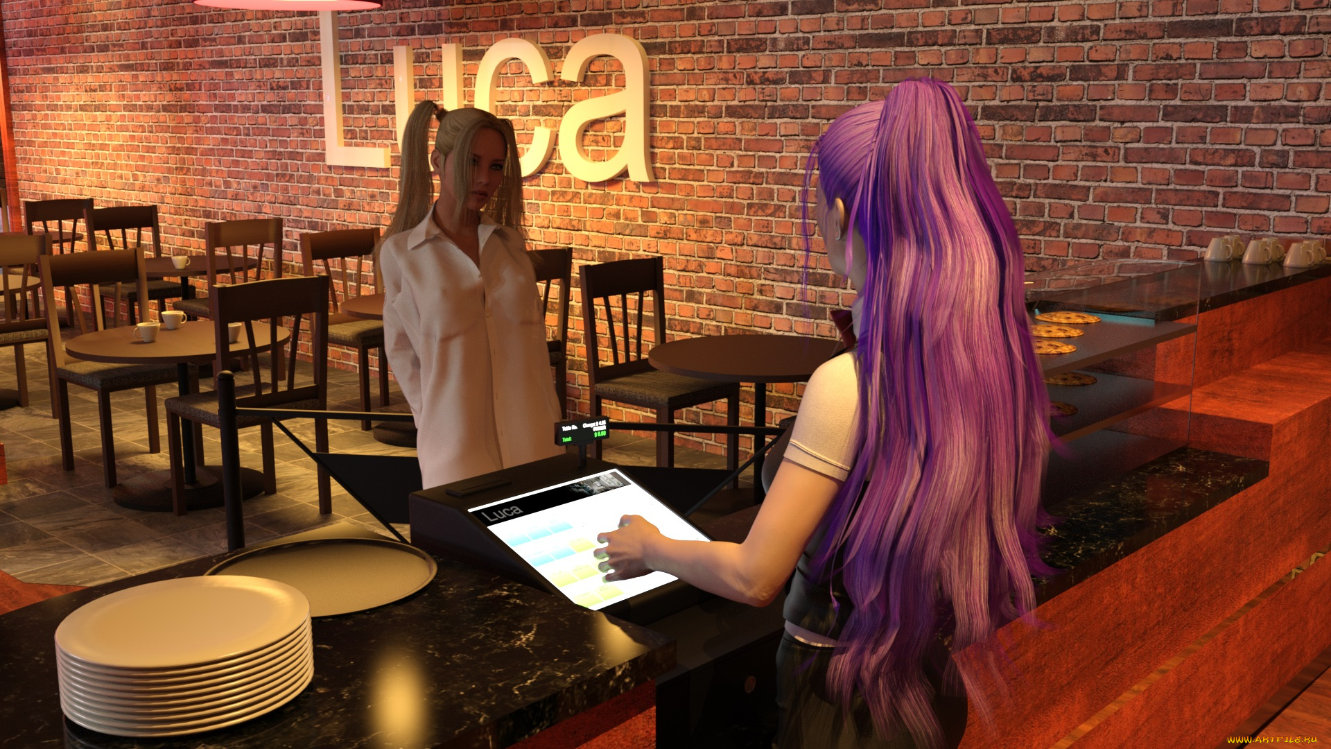 3д, графика, люди, , people, девушки, фон, взгляд