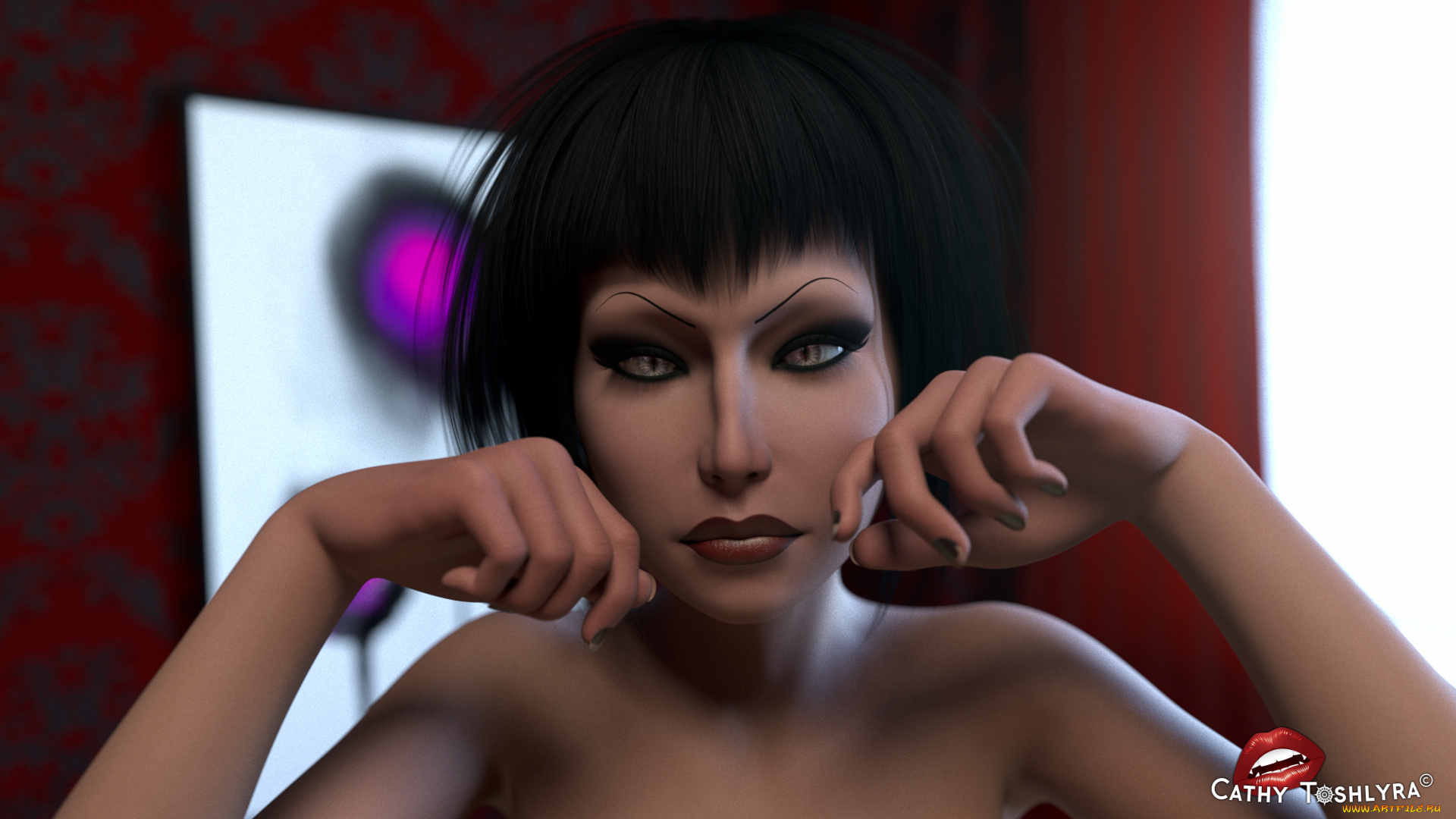 3д, графика, портрет, , portraits, фон, взгляд, девушка