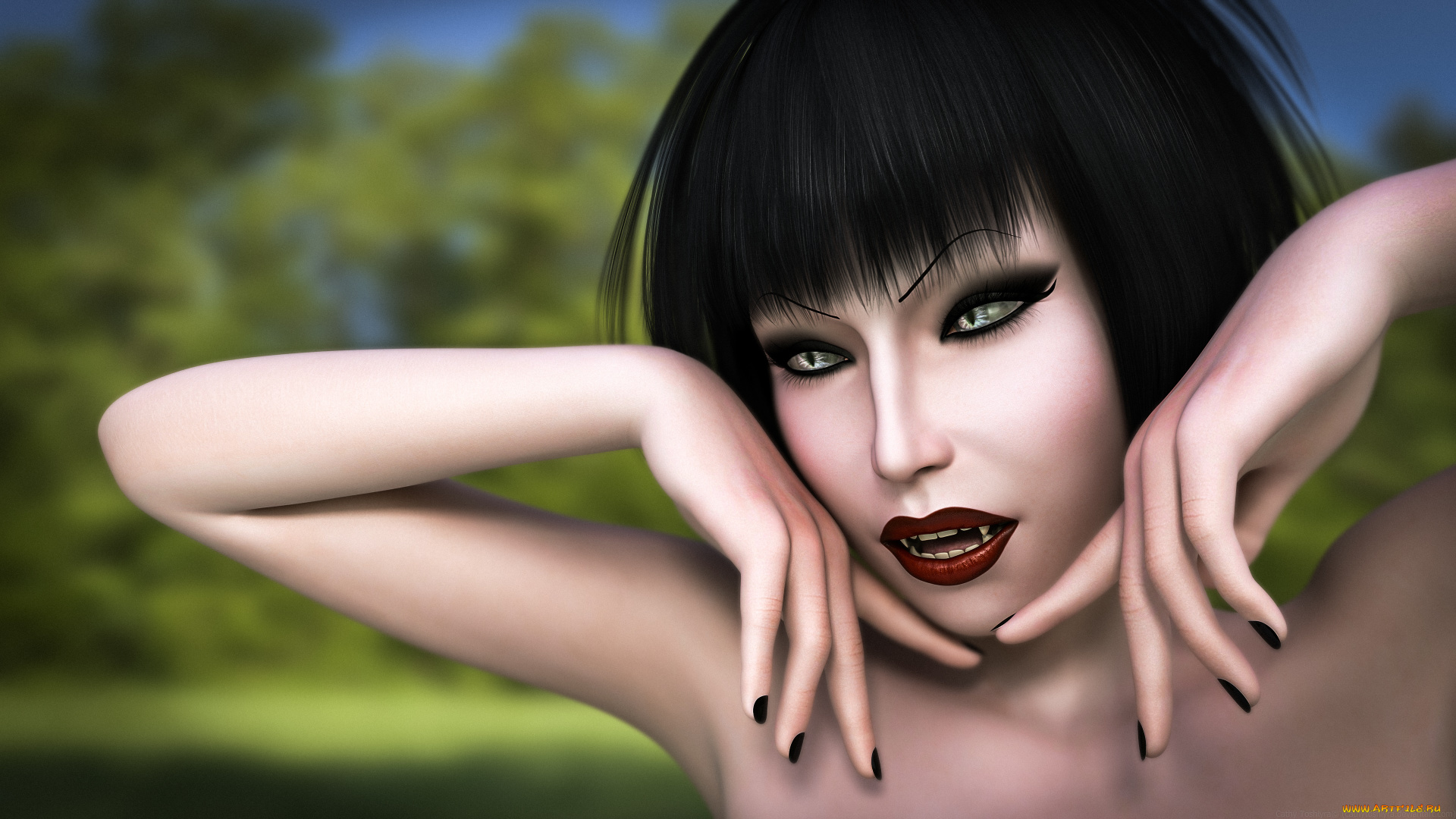 3д, графика, портрет, , portraits, фон, взгляд, девушка