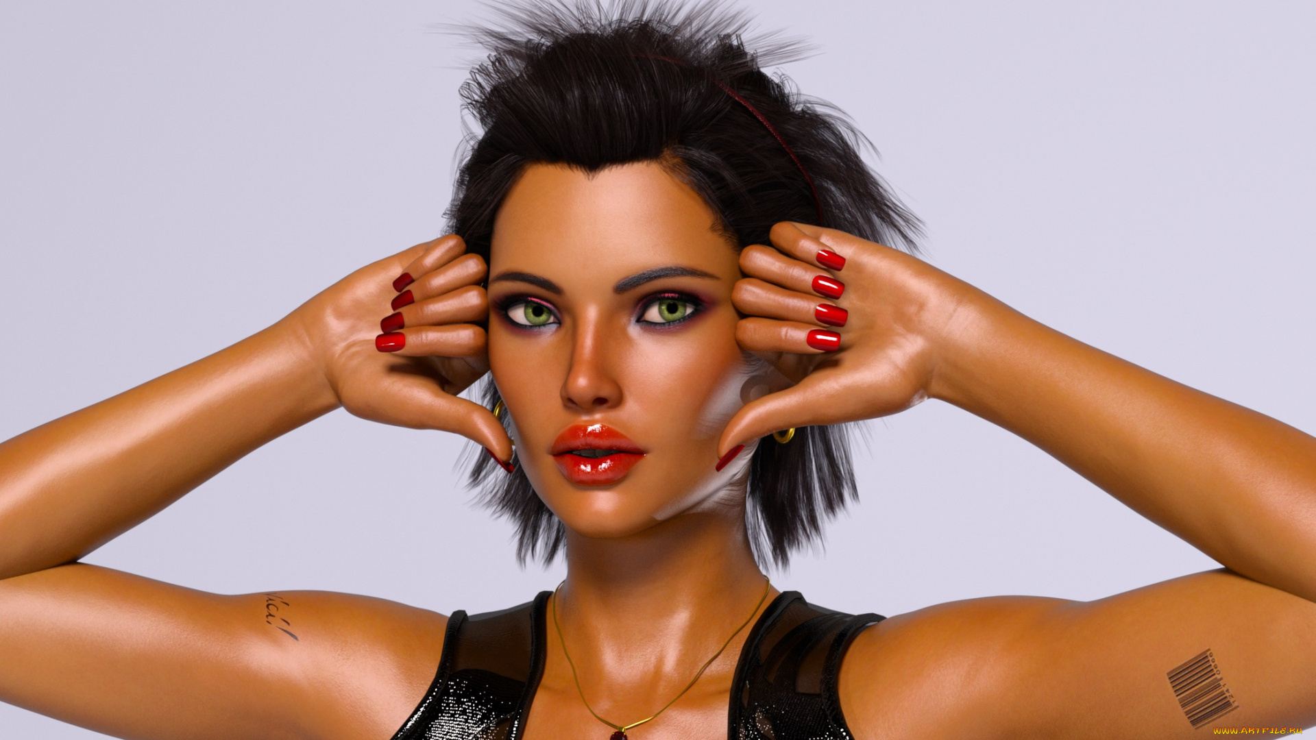 3д, графика, портрет, , portraits, фон, взгляд, девушка