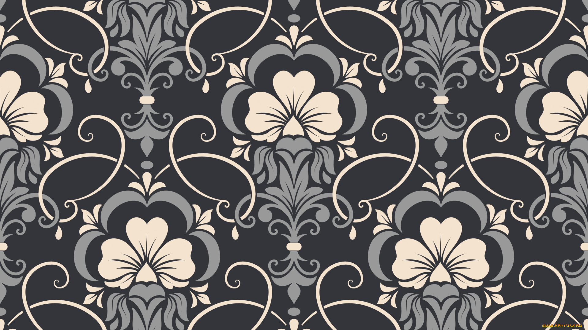 векторная, графика, цветы, , flowers, damask, seamless, цветы, фон, узор, vector, texture, текстура, pattern, background
