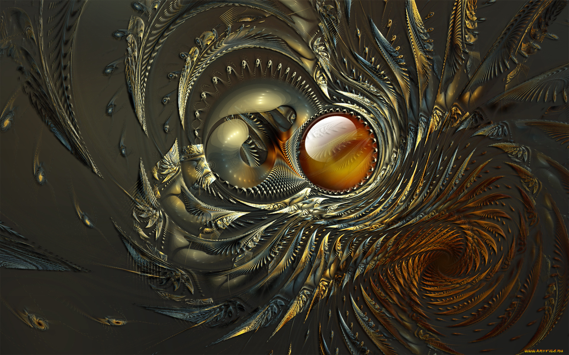 3д, графика, абстракция, , abstract, сфера, перья, изгибы