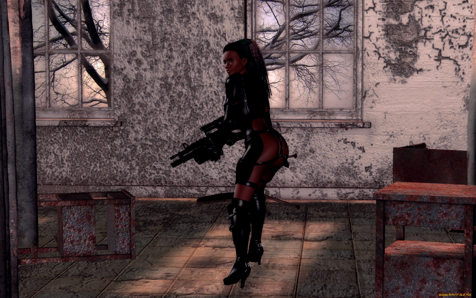 3д, графика, фантазия, , fantasy, фон, взгляд, девушка