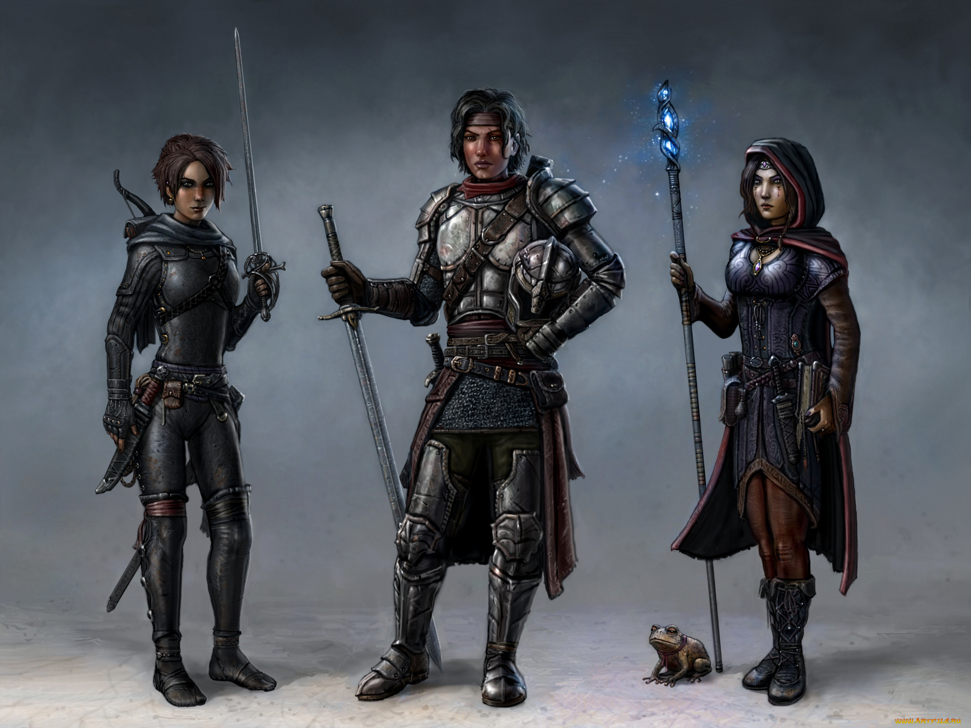 фэнтези, люди, девушки, фон, взгляд, униформа