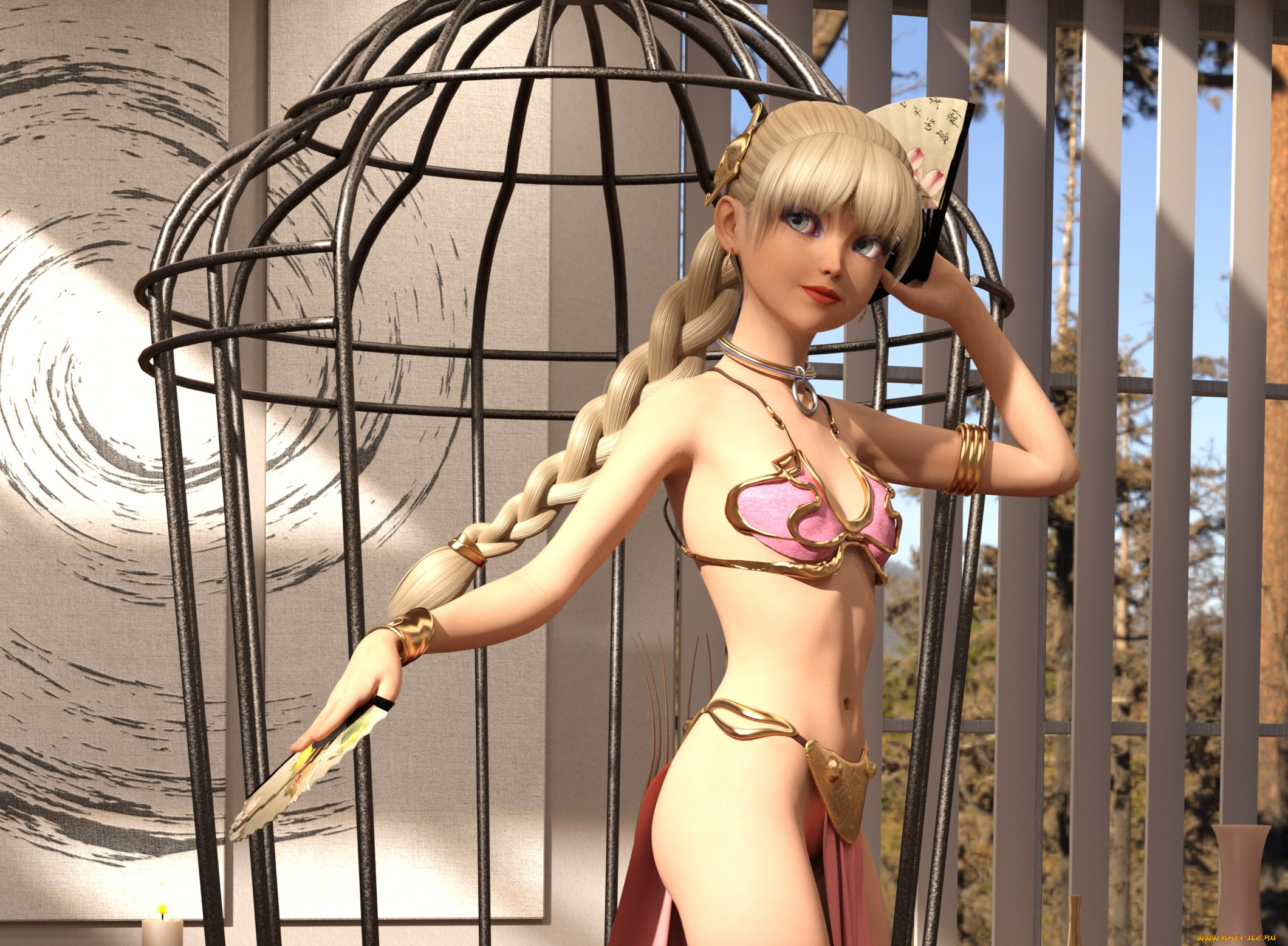 3д, графика, эльфы, , elves, фон, взгляд, девушка