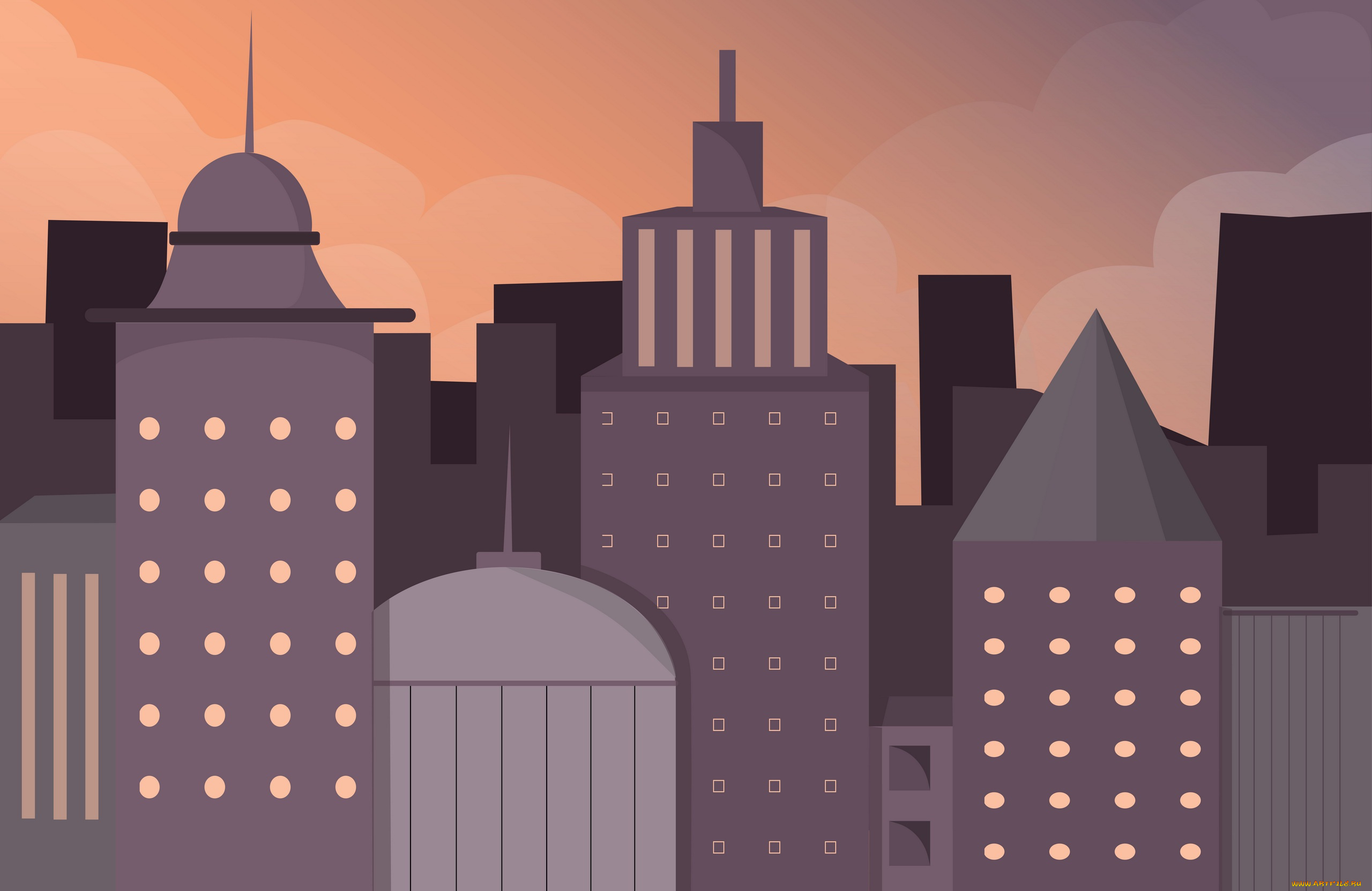 векторная, графика, город, , city, город, дома, архитектура