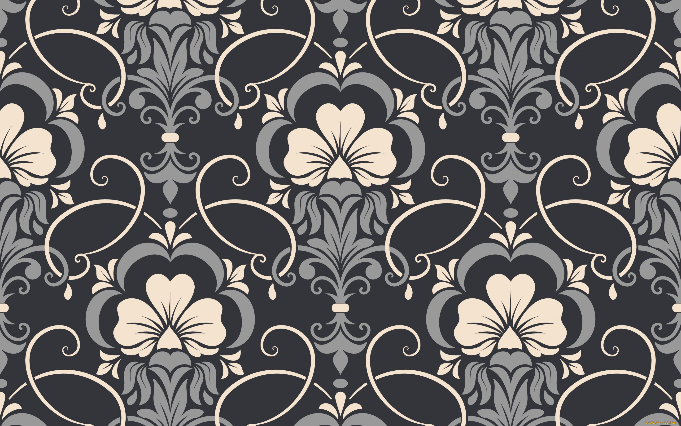 векторная, графика, цветы, , flowers, damask, seamless, цветы, фон, узор, vector, texture, текстура, pattern, background