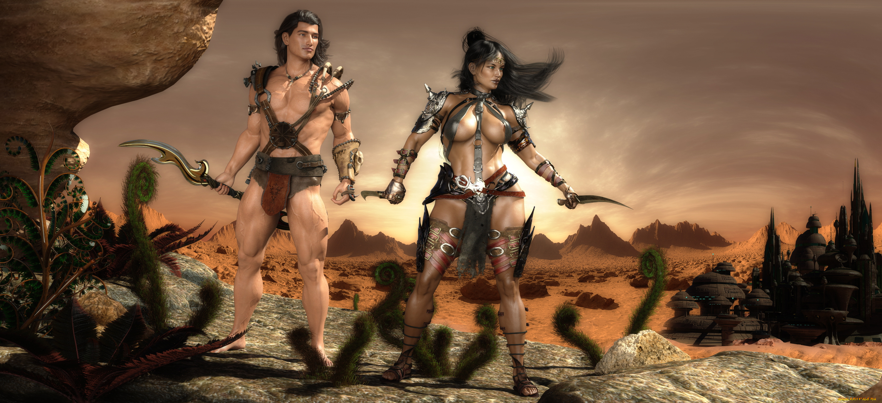 3д, графика, фантазия, , fantasy, фон, взгляд, девушка