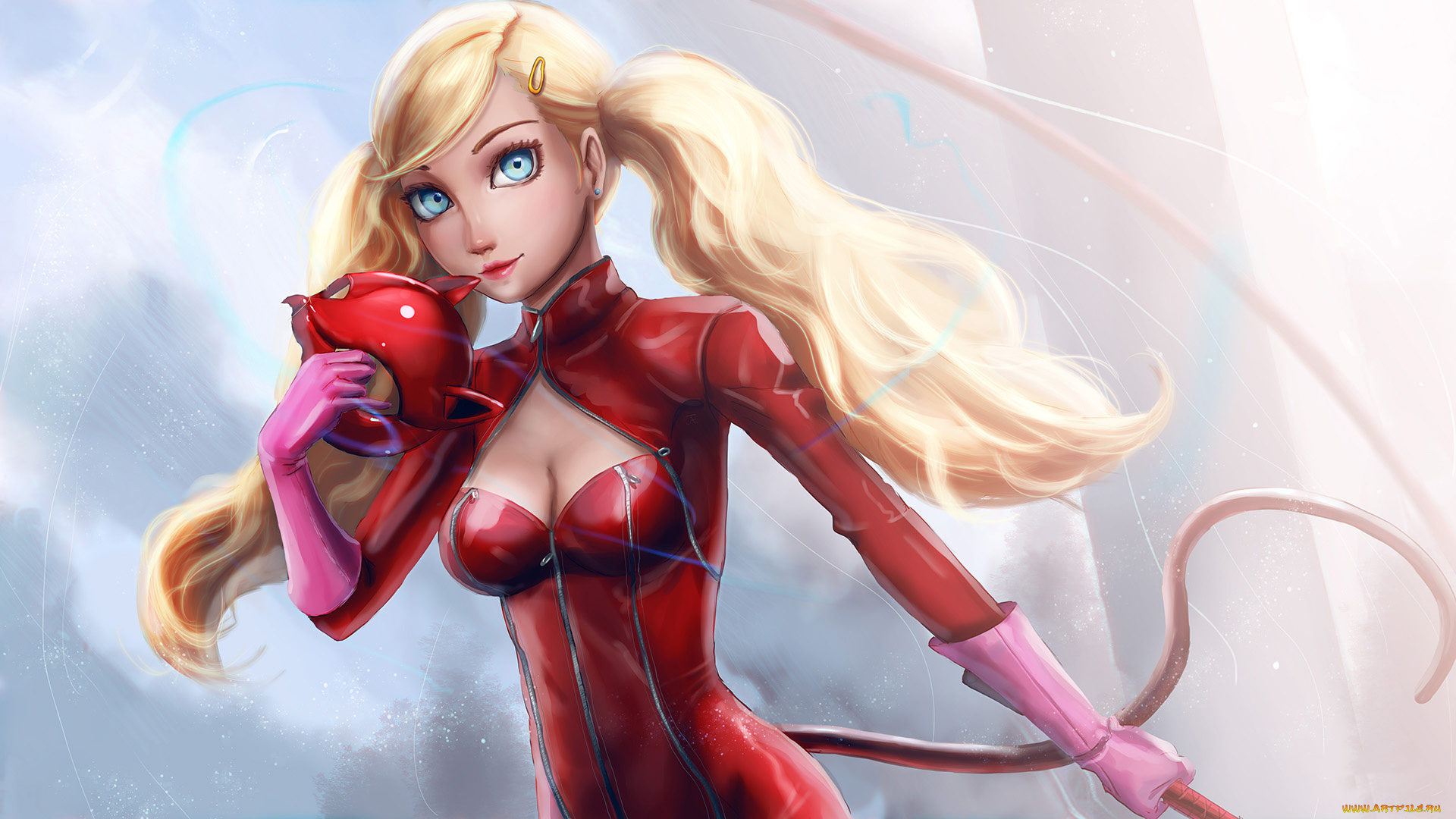 аниме, unknown, , другое, , фон, взгляд, униформа, маска, девушка