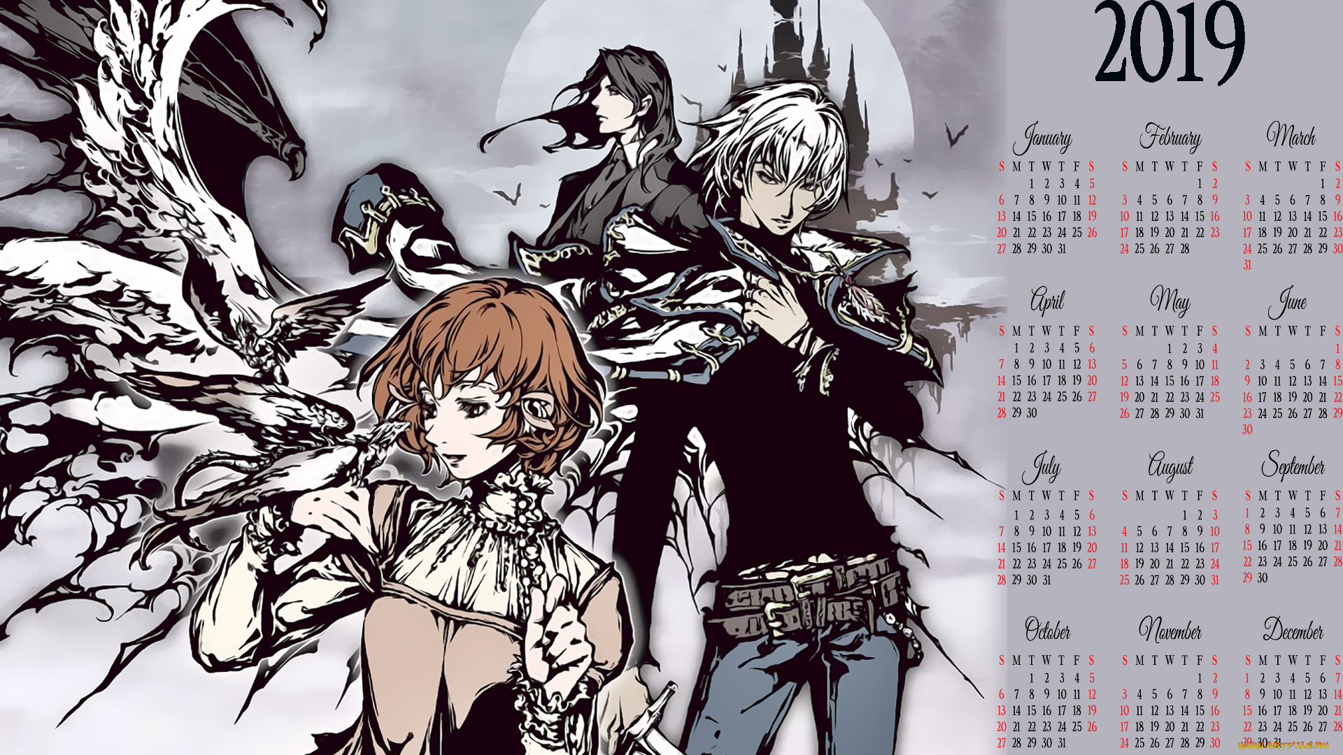 календари, аниме, парень, мужчина, люди, человек, calendar, 2019, девушка