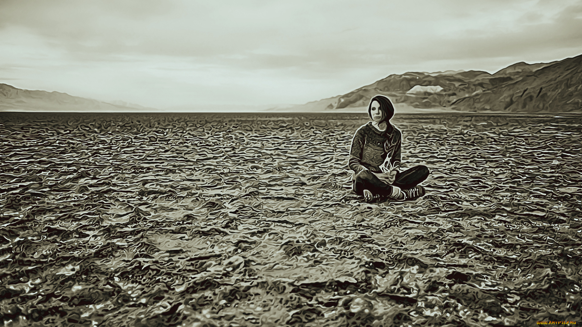 календари, компьютерный, дизайн, 2019, calendar, женщина, сидит, девушка, природа, гора